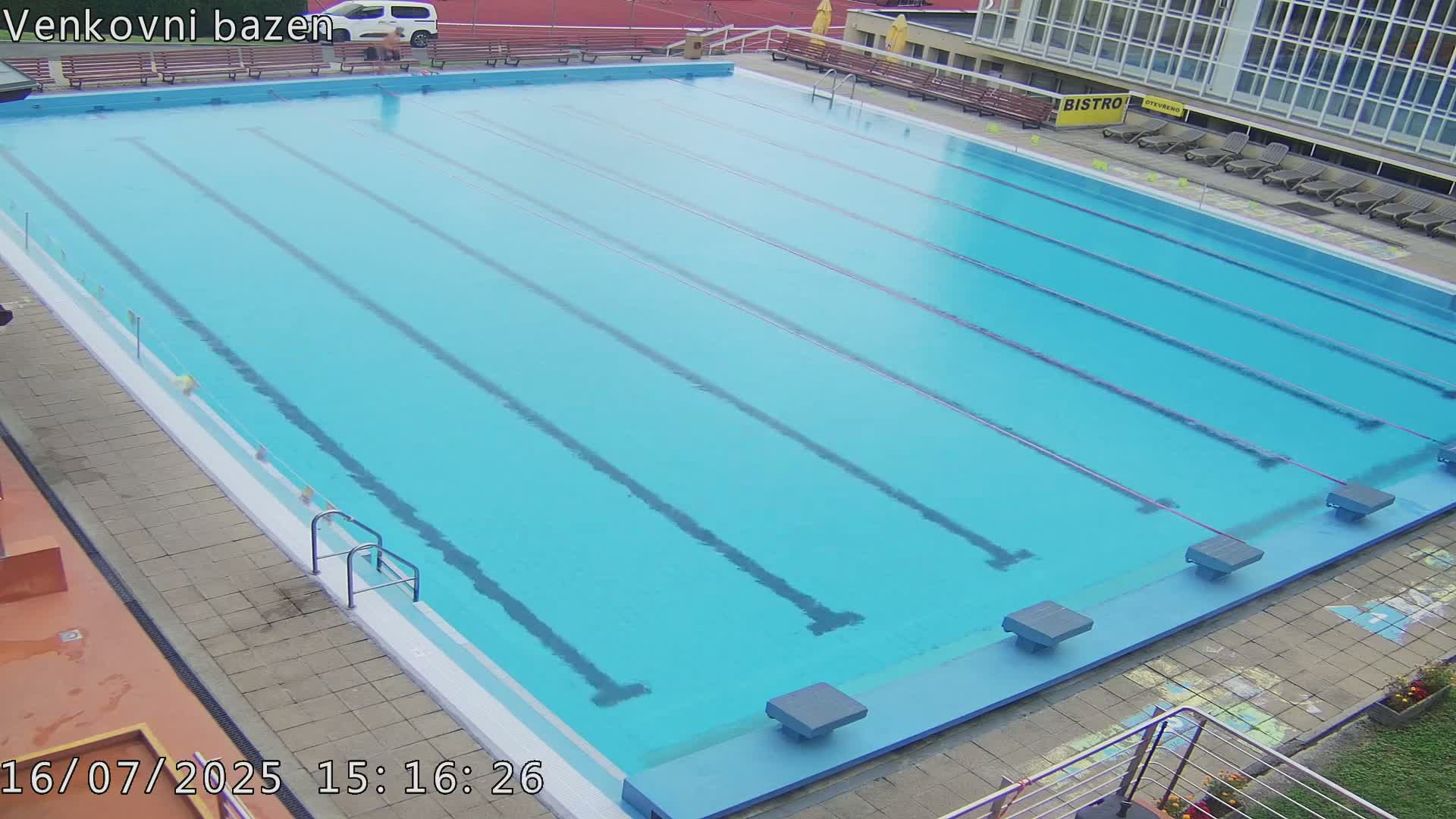 Zlín, Koupaliště Public Swimming Pool Live Cam - Zlin 1, Zlin, Czechia