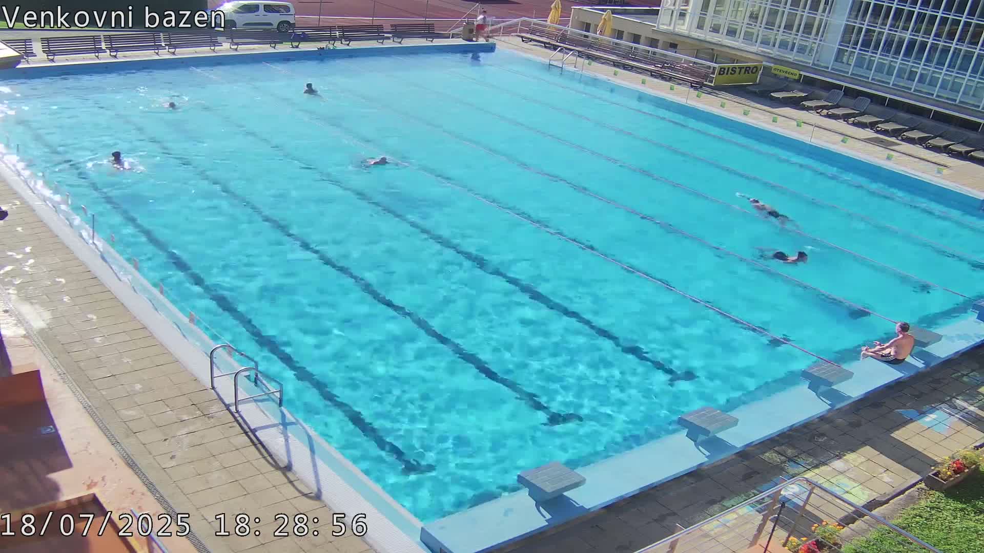 Zlín, Koupaliště Public Swimming Pool Live Cam - Zlin 1, Zlin, Czechia