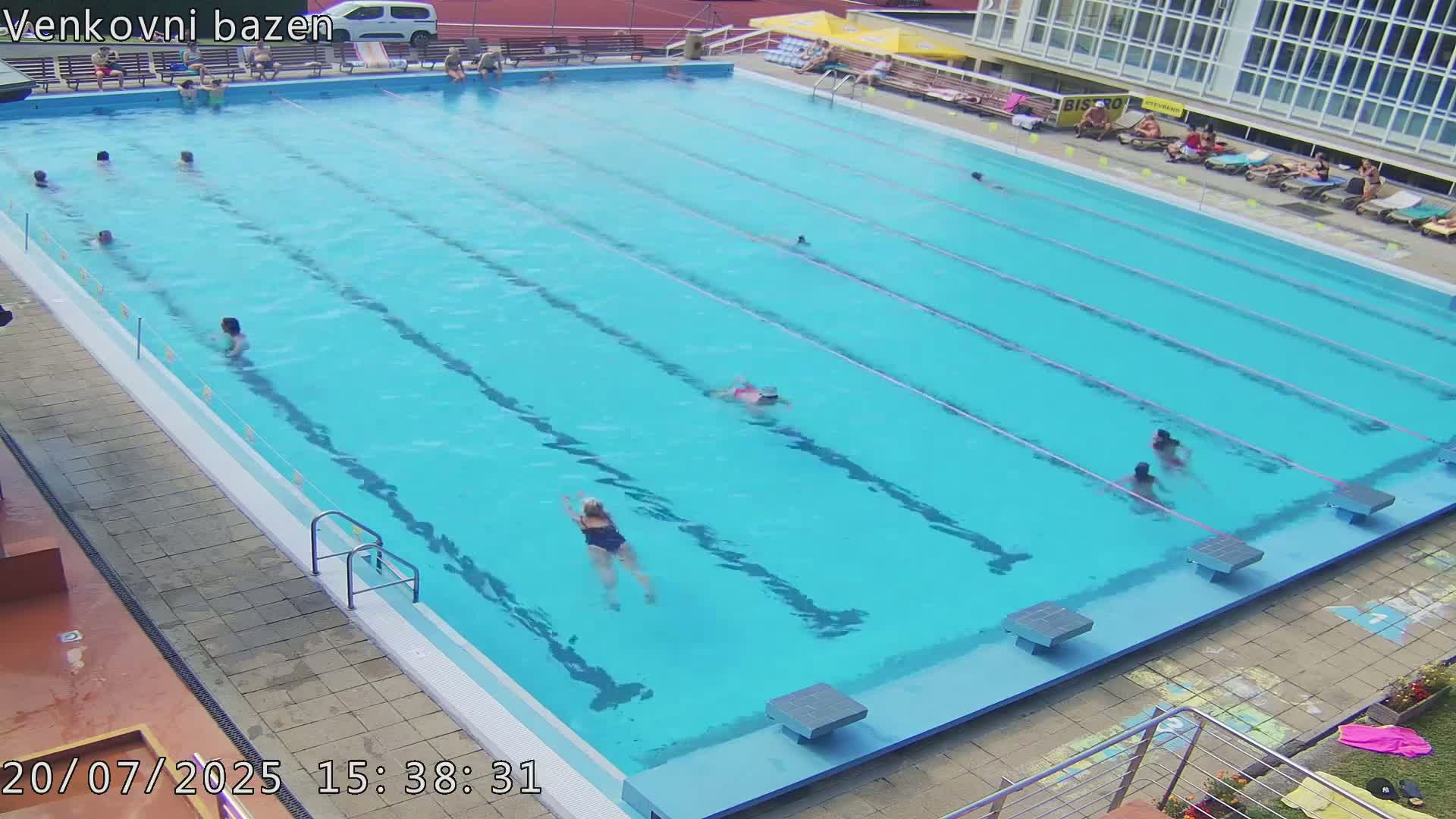 Zlín, Koupaliště Public Swimming Pool Live Cam - Zlin 1, Zlin, Czechia