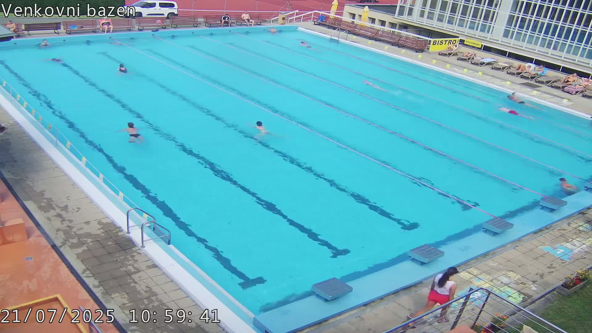 Zlín, Koupaliště Public Swimming Pool Live Cam - Zlin 1, Zlin, Czechia