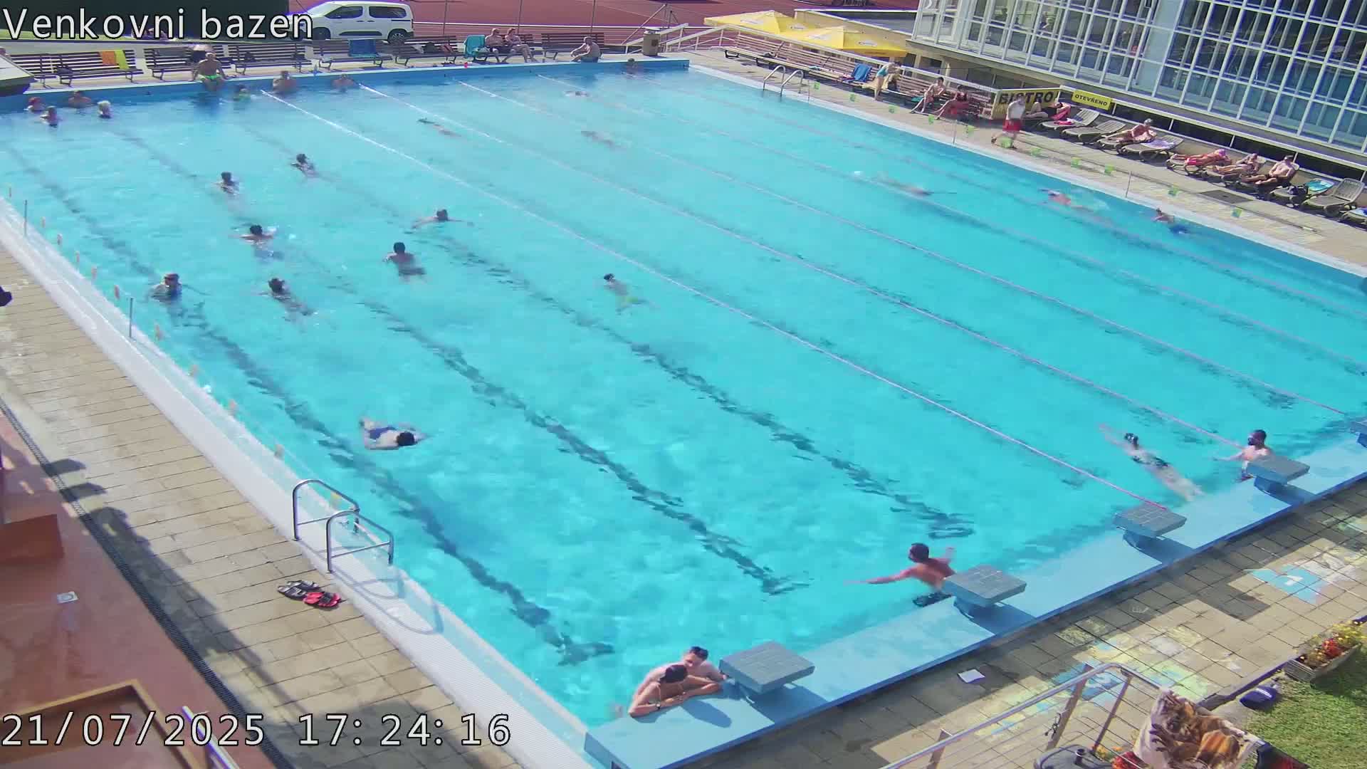 Zlín, Koupaliště Public Swimming Pool Live Cam - Zlin 1, Zlin, Czechia