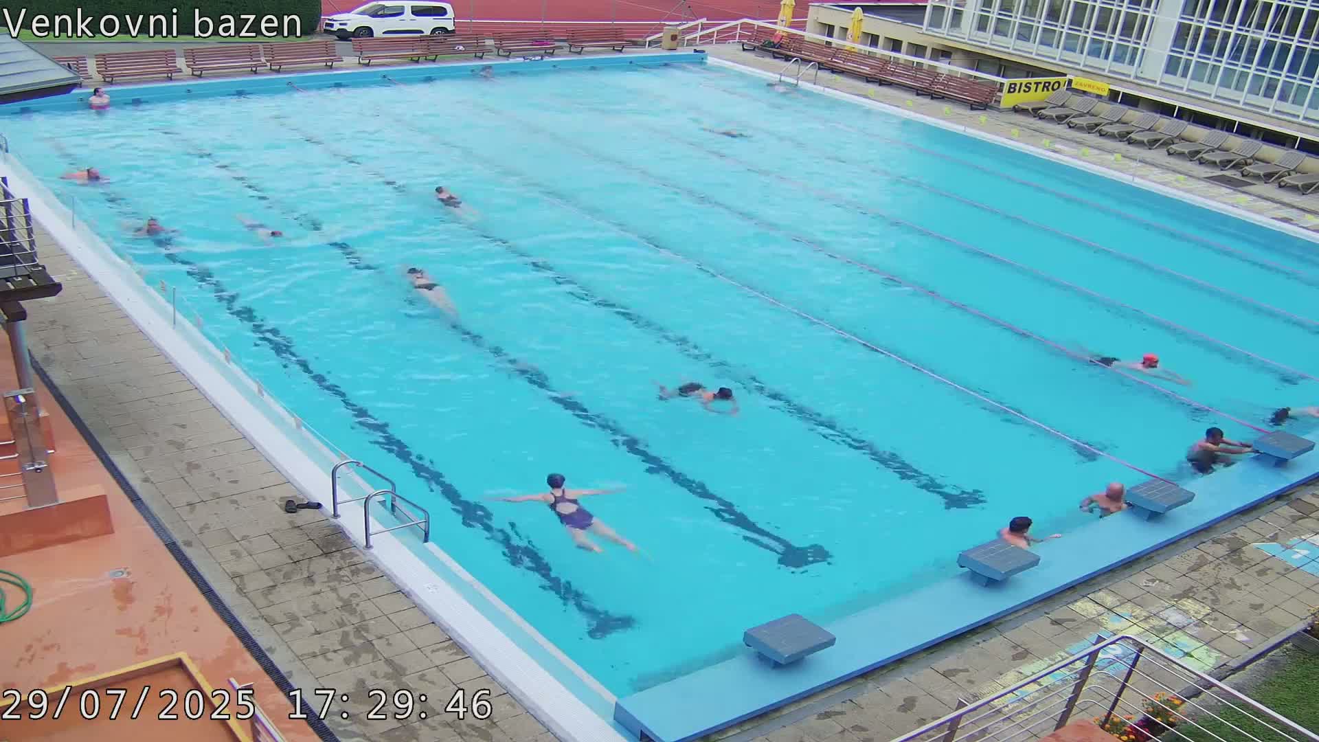 Zlín, Koupaliště Public Swimming Pool Live Cam - Zlin 1, Zlin, Czechia