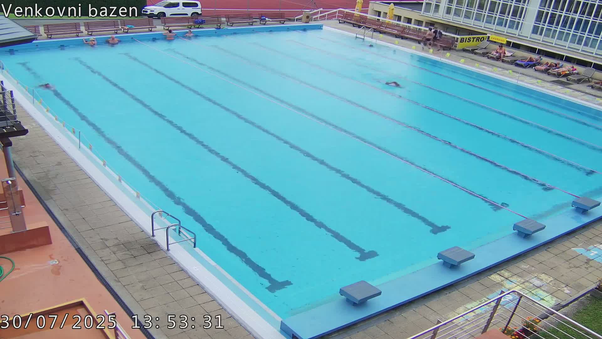 Zlín, Koupaliště Public Swimming Pool Live Cam - Zlin 1, Zlin, Czechia