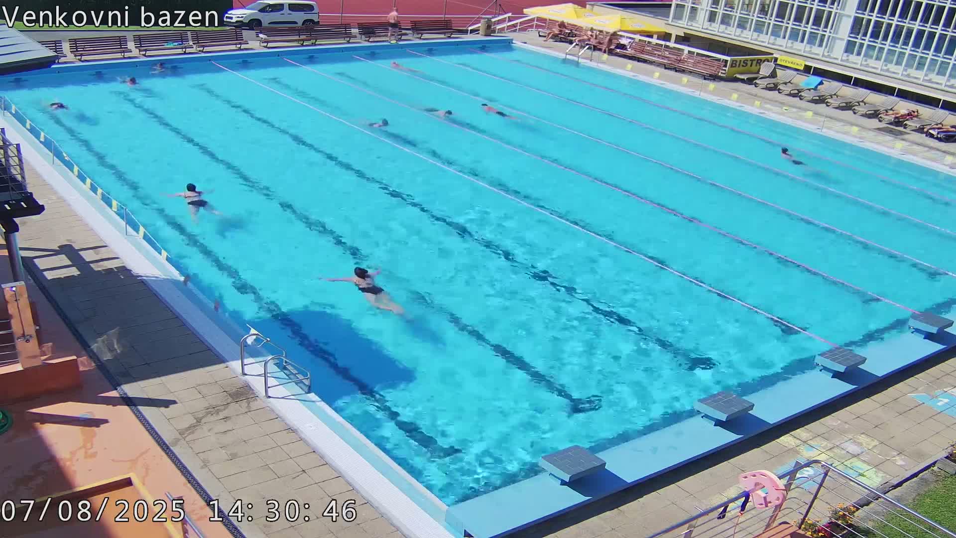 Zlín, Koupaliště Public Swimming Pool Live Cam - Zlin 1, Zlin, Czechia