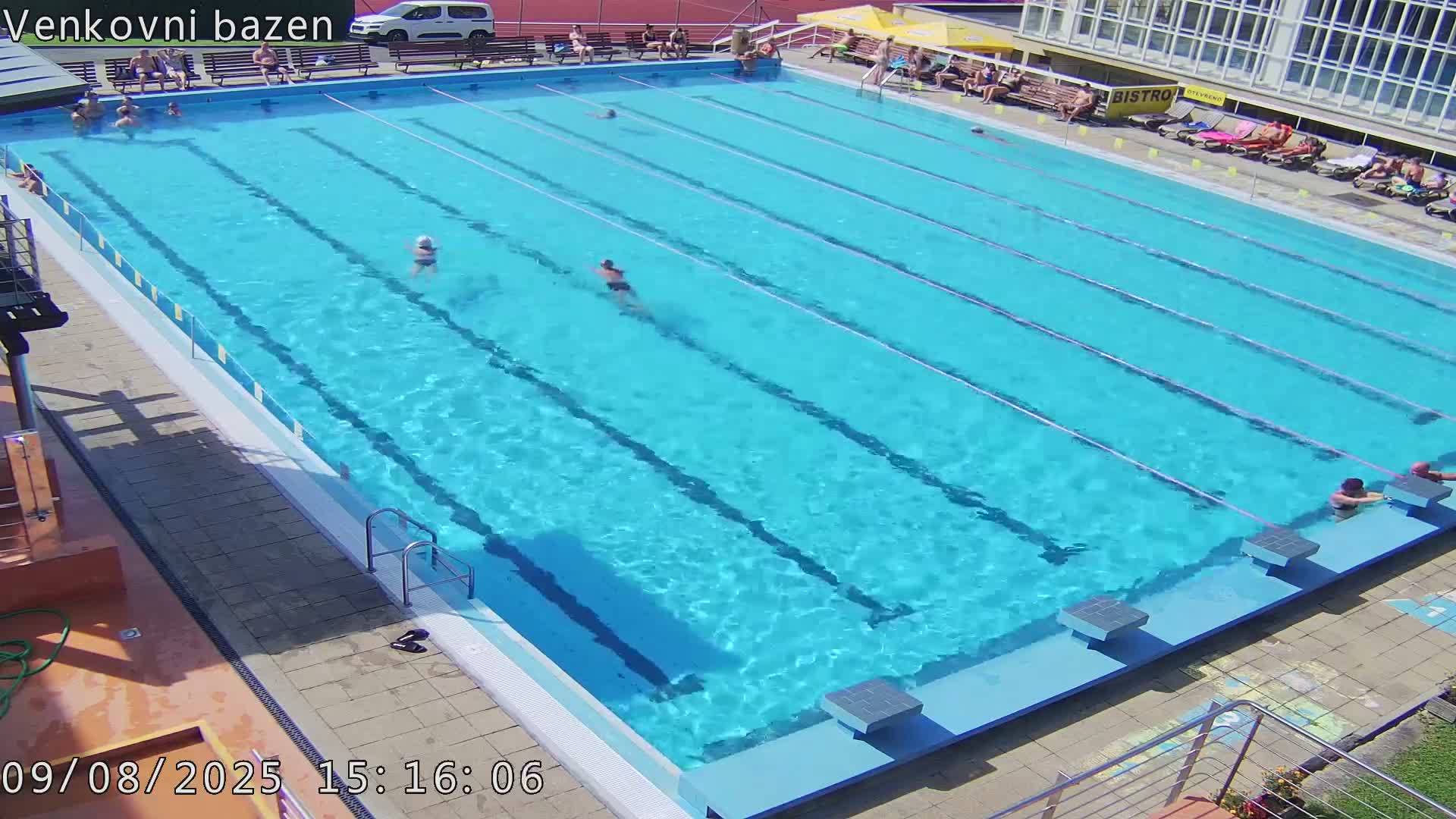 Zlín, Koupaliště Public Swimming Pool Live Cam - Zlin 1, Zlin, Czechia