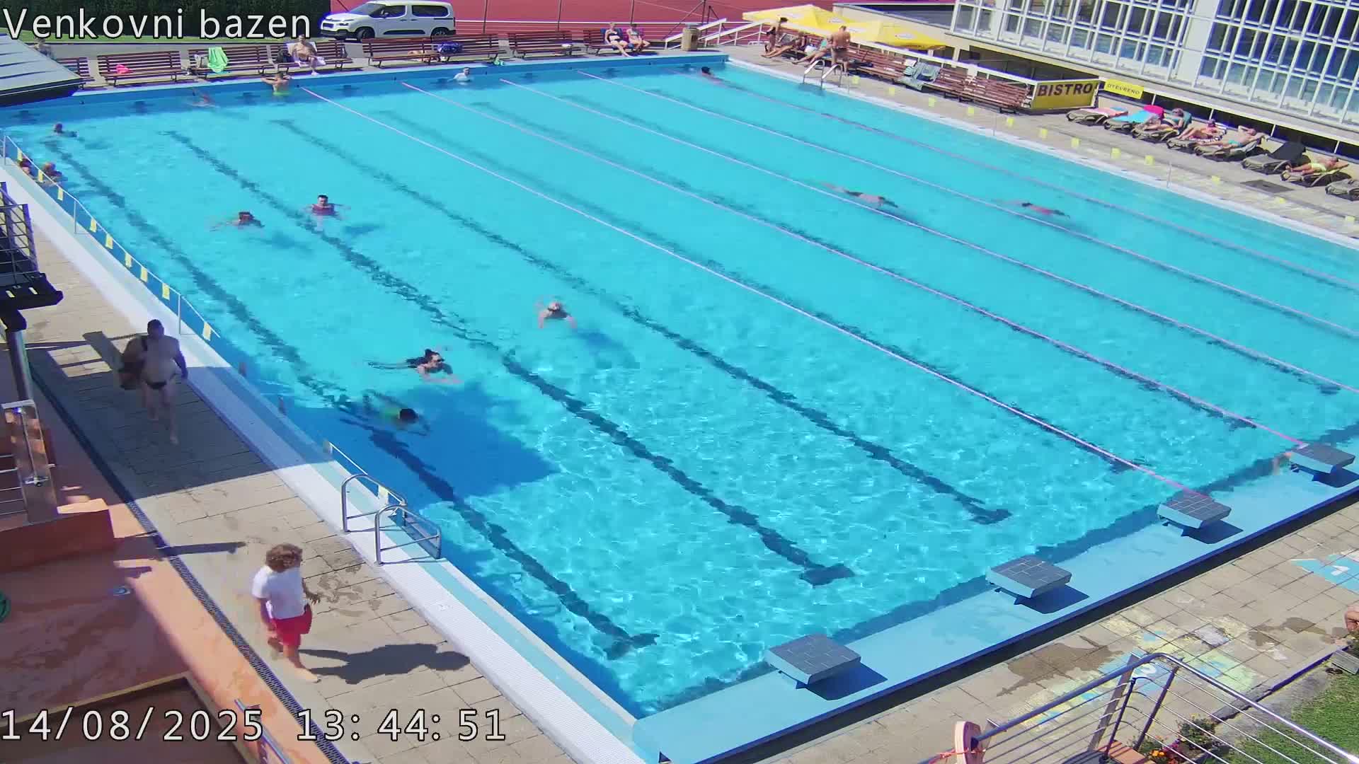 Zlín, Koupaliště Public Swimming Pool Live Cam - Zlin 1, Zlin, Czechia