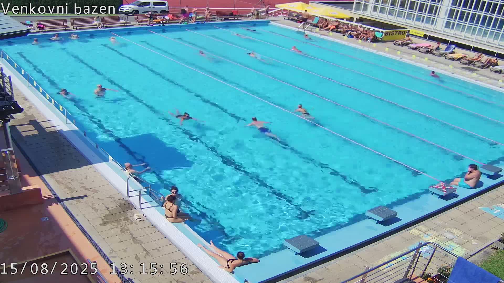Zlín, Koupaliště Public Swimming Pool Live Cam - Zlin 1, Zlin, Czechia