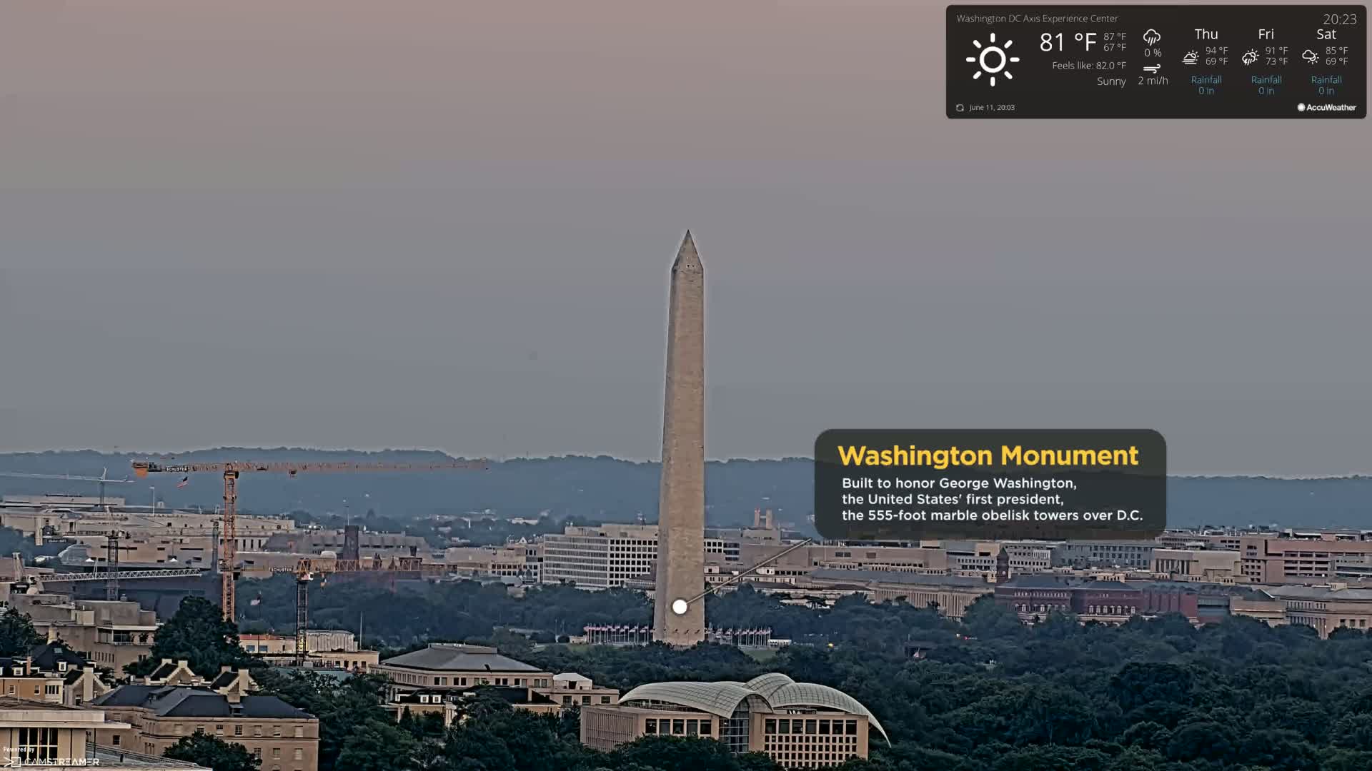 Washington D.C Skyline Live Cam - Washington, Disctrict of Columbia, USA