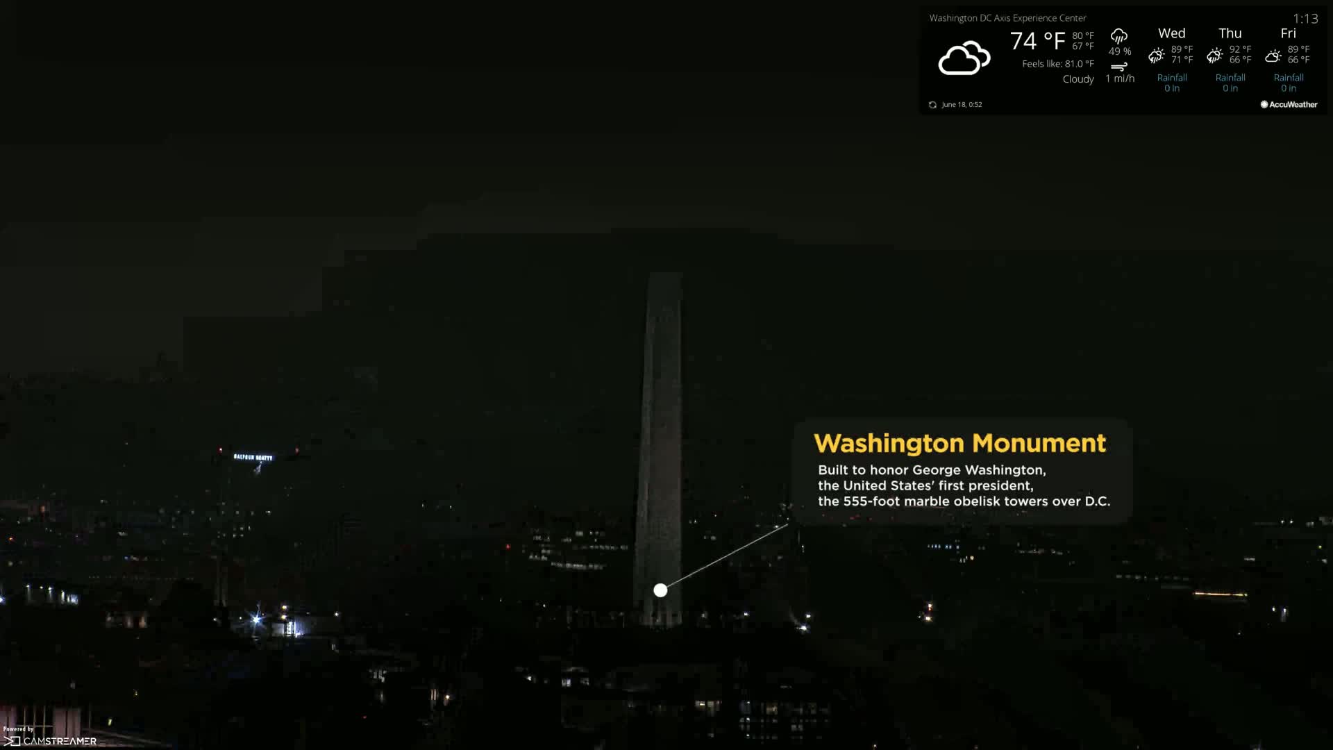 Washington D.C Skyline Live Cam - Washington, Disctrict of Columbia, USA