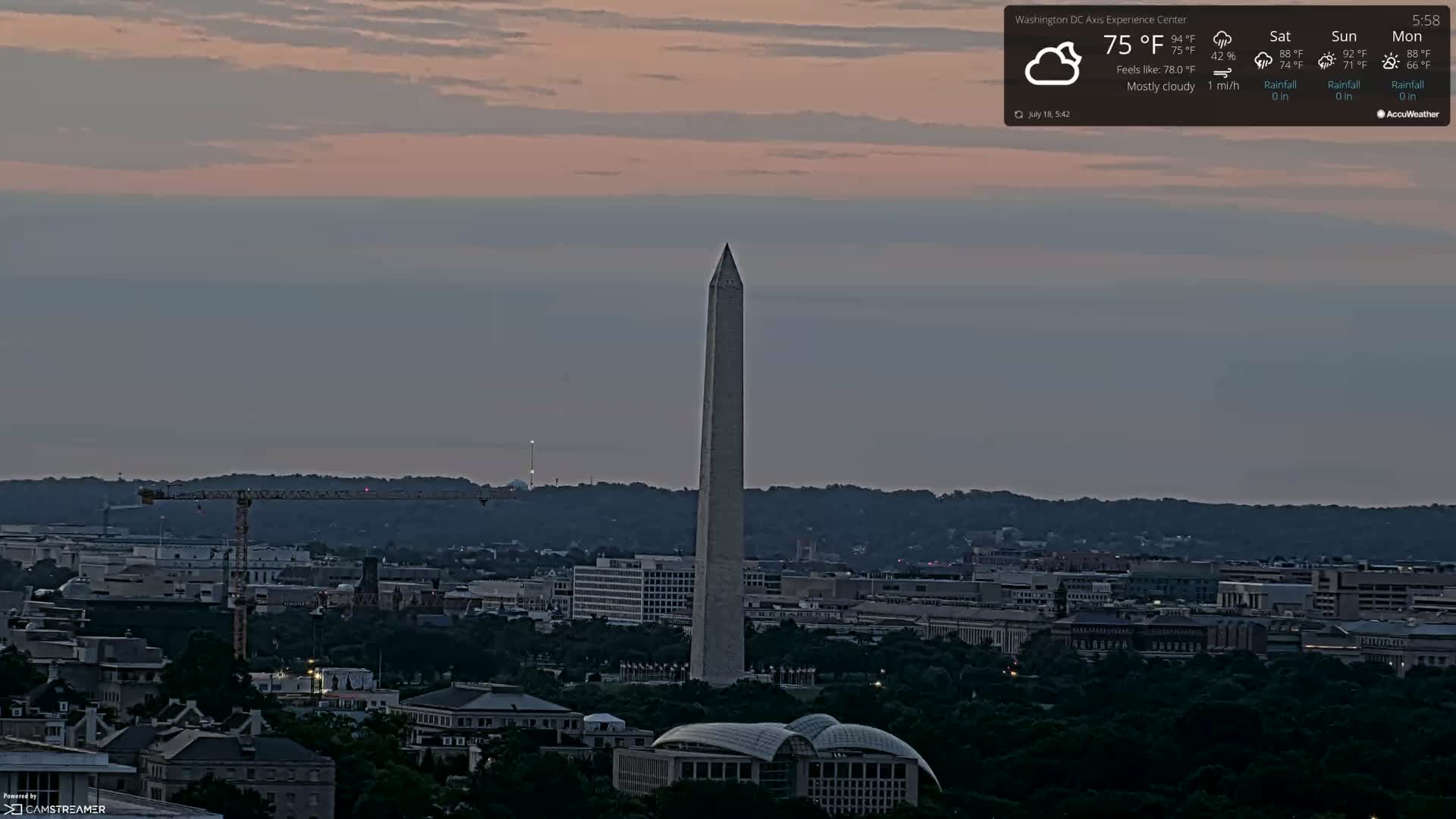 Washington D.C Skyline Live Cam - Washington, Disctrict of Columbia, USA