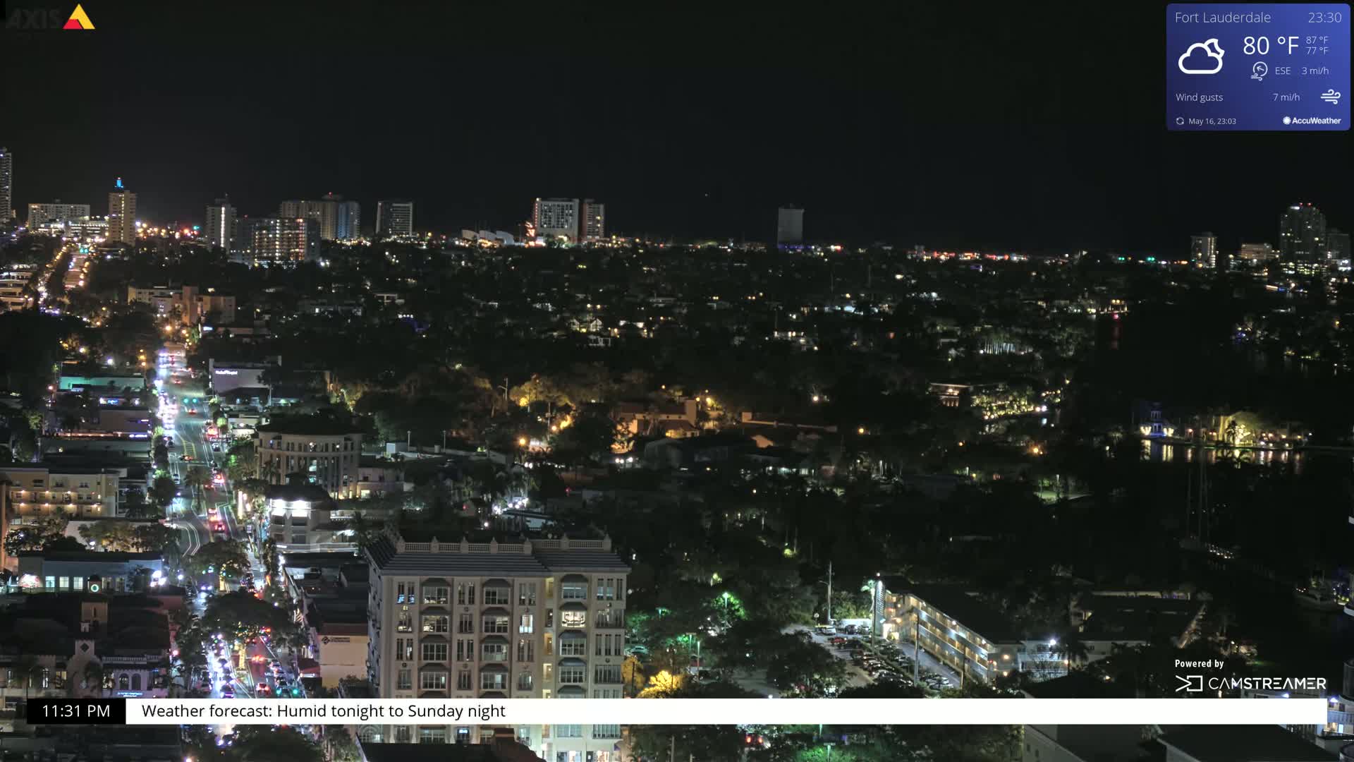 Fort Lauderdale Skyline Live Cam - Fort Lauderdale, Broward, Florida, USA