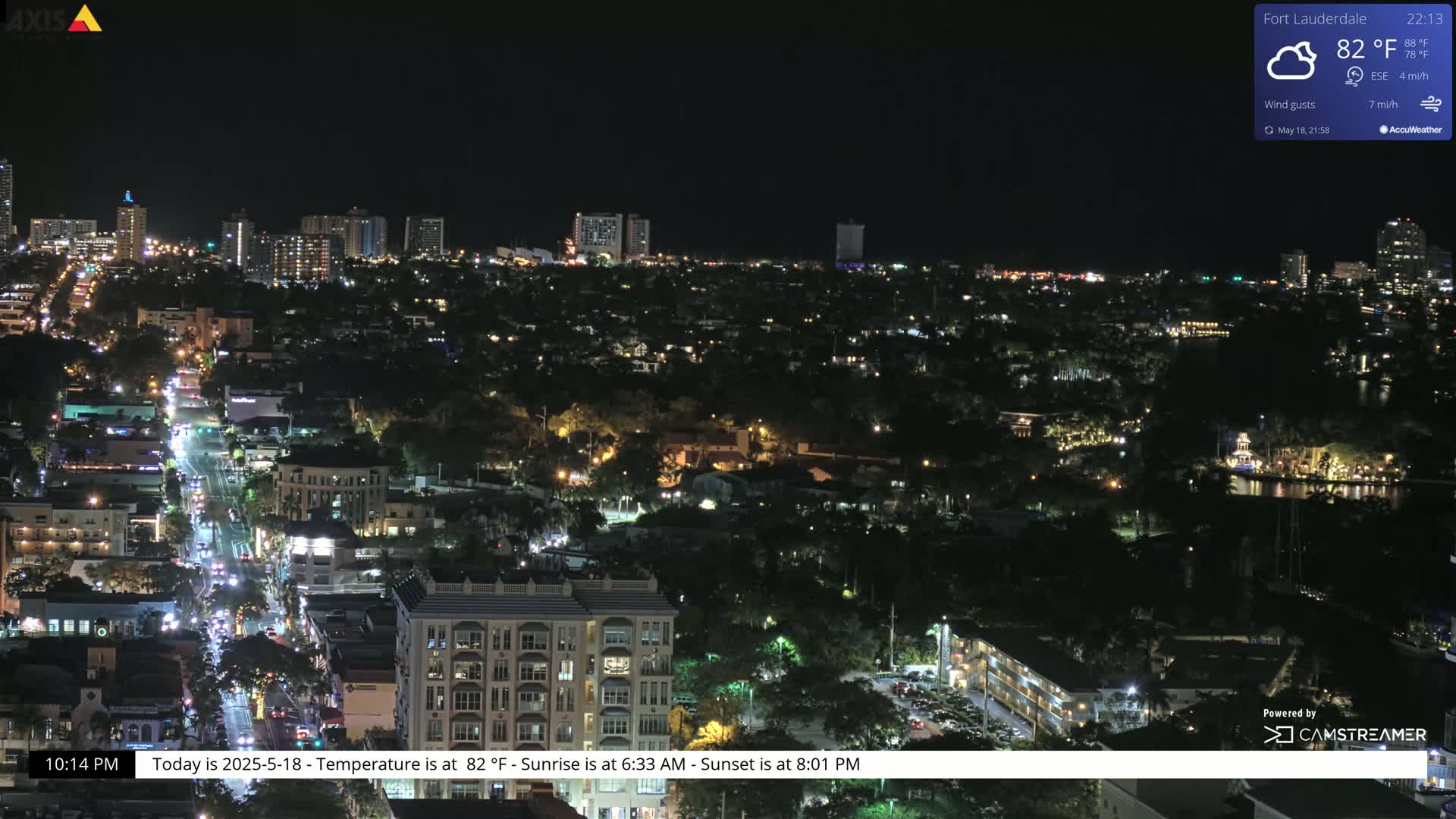 Fort Lauderdale Skyline Live Cam - Fort Lauderdale, Broward, Florida, USA