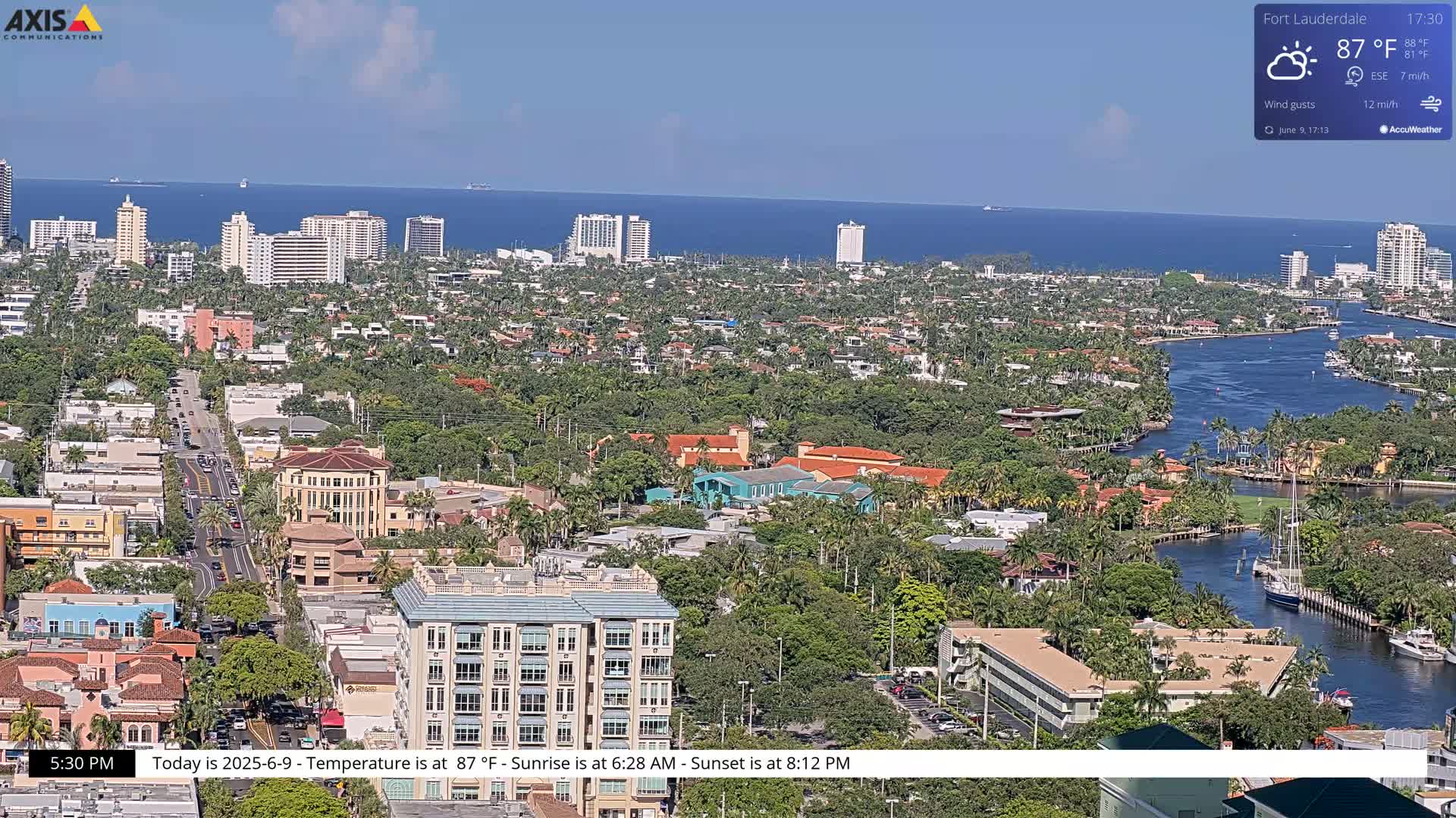 Fort Lauderdale Skyline Live Cam - Fort Lauderdale, Broward, Florida, USA