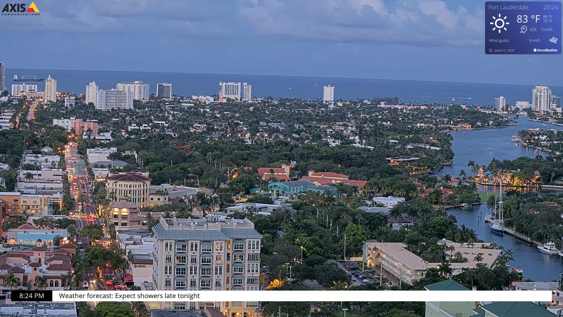 Fort Lauderdale Skyline Live Cam - Fort Lauderdale, Broward, Florida, USA
