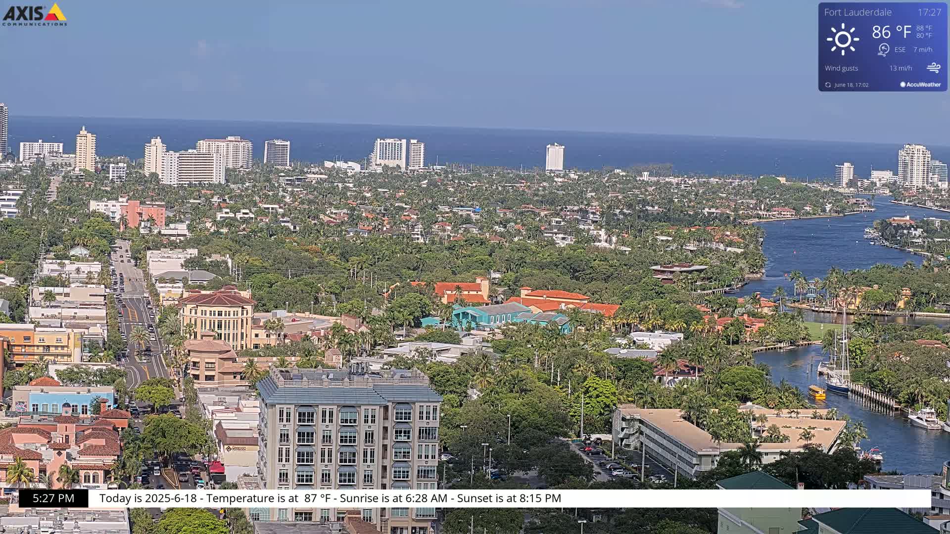 Fort Lauderdale Skyline Live Cam - Fort Lauderdale, Broward, Florida, USA
