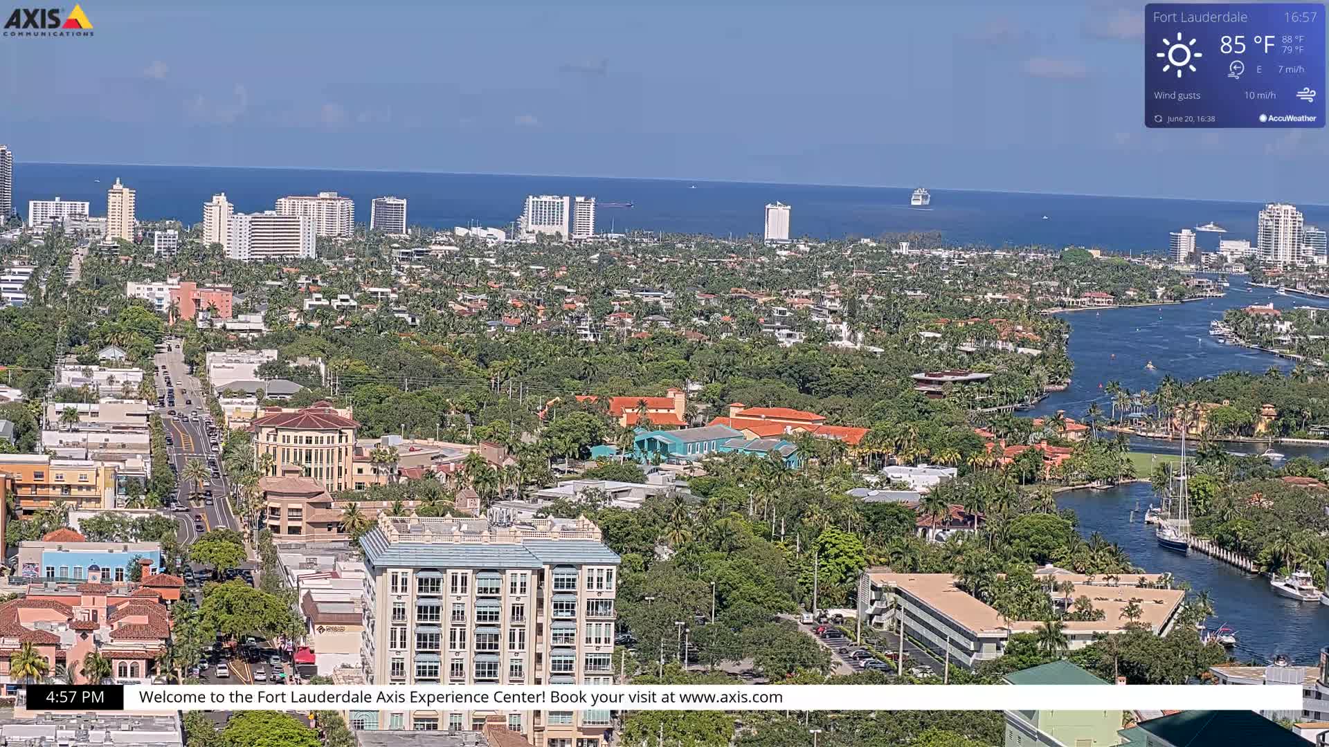 Fort Lauderdale Skyline Live Cam - Fort Lauderdale, Broward, Florida, USA