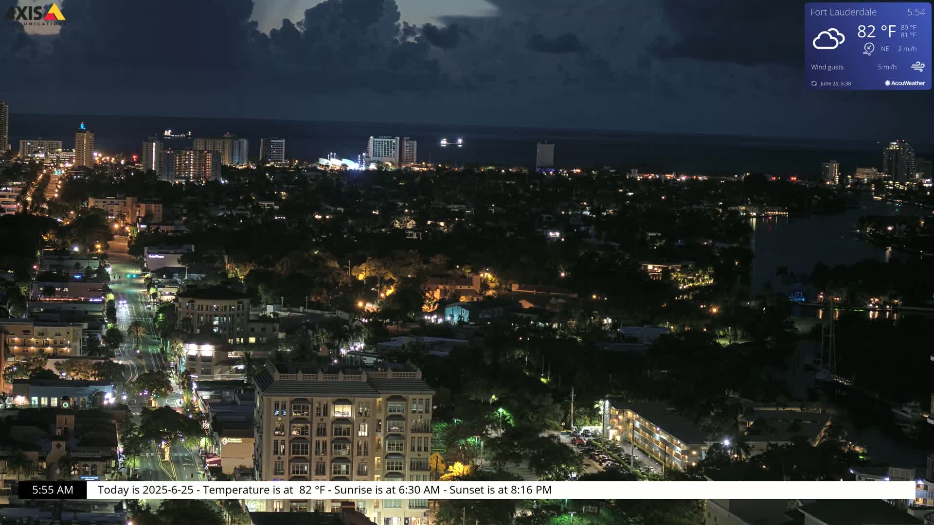 Fort Lauderdale Skyline Live Cam - Fort Lauderdale, Broward, Florida, USA