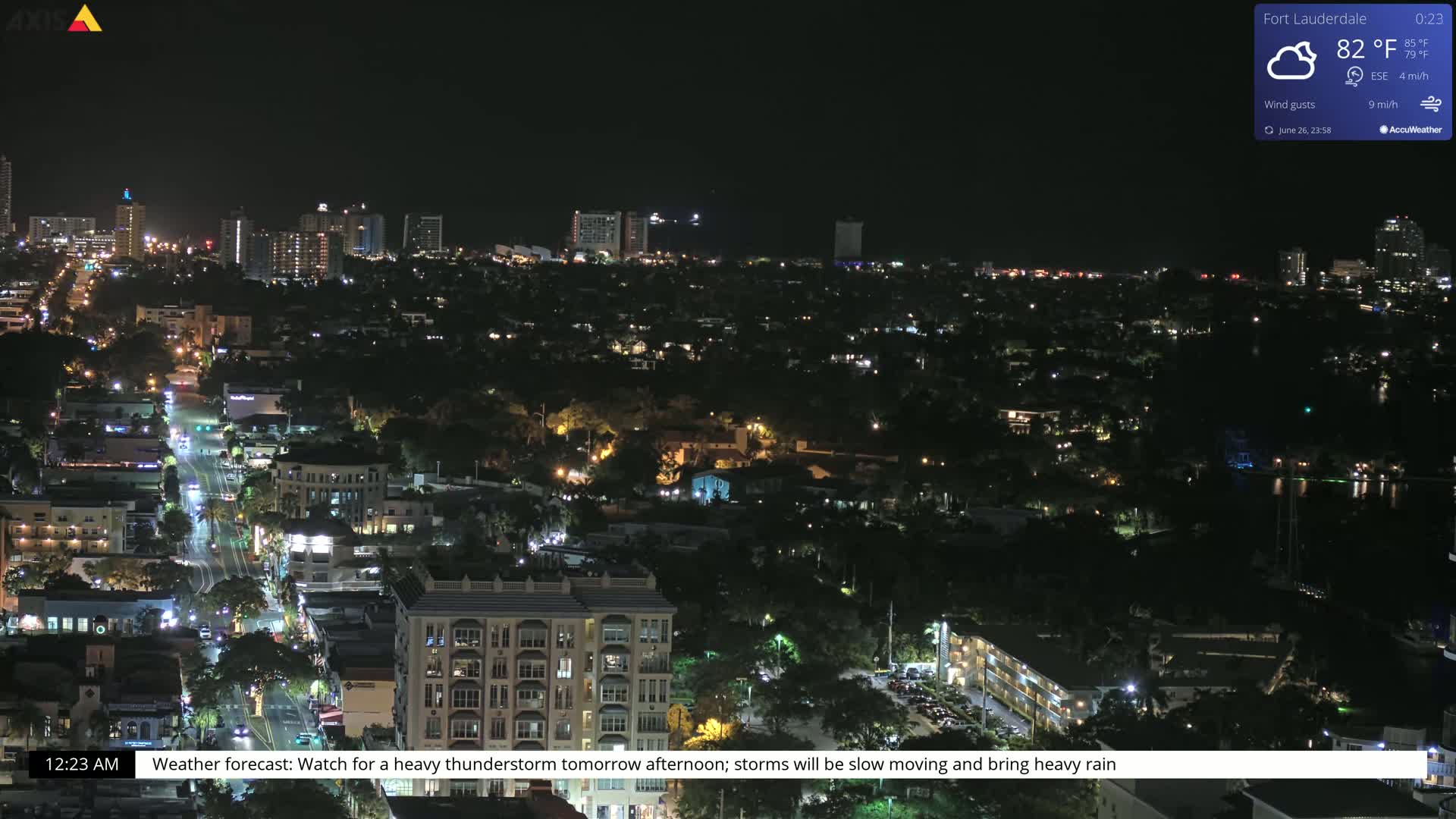Fort Lauderdale Skyline Live Cam - Fort Lauderdale, Broward, Florida, USA