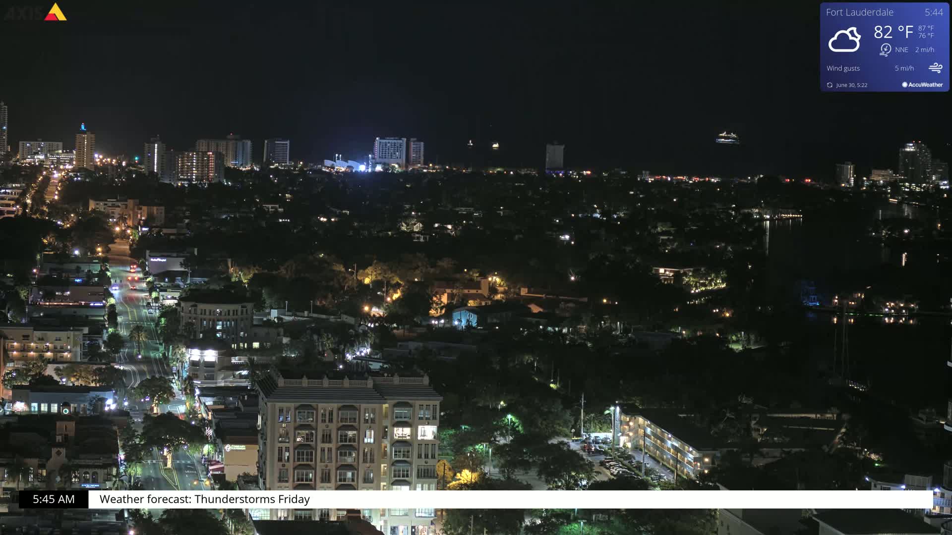 Fort Lauderdale Skyline Live Cam - Fort Lauderdale, Broward, Florida, USA