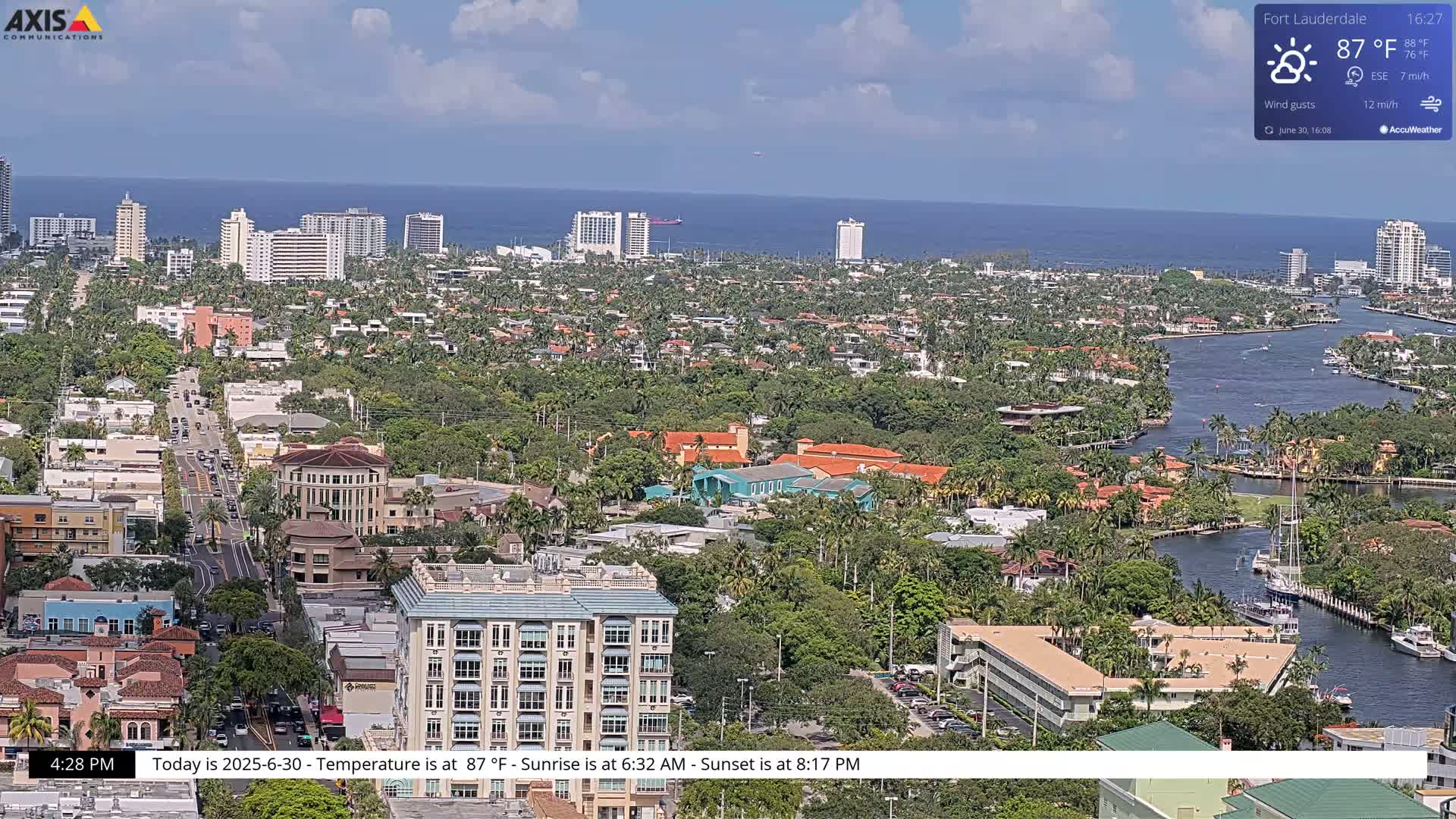 Fort Lauderdale Skyline Live Cam - Fort Lauderdale, Broward, Florida, USA