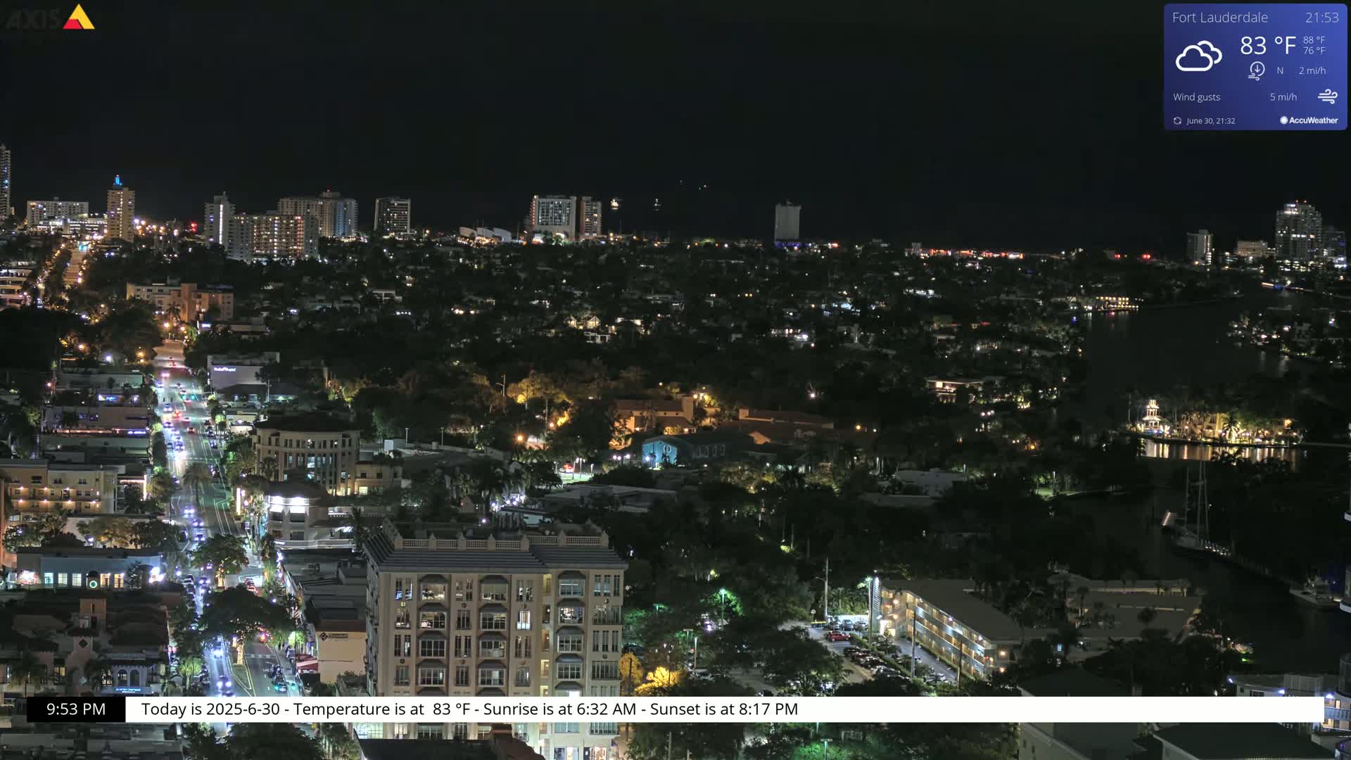 Fort Lauderdale Skyline Live Cam - Fort Lauderdale, Broward, Florida, USA