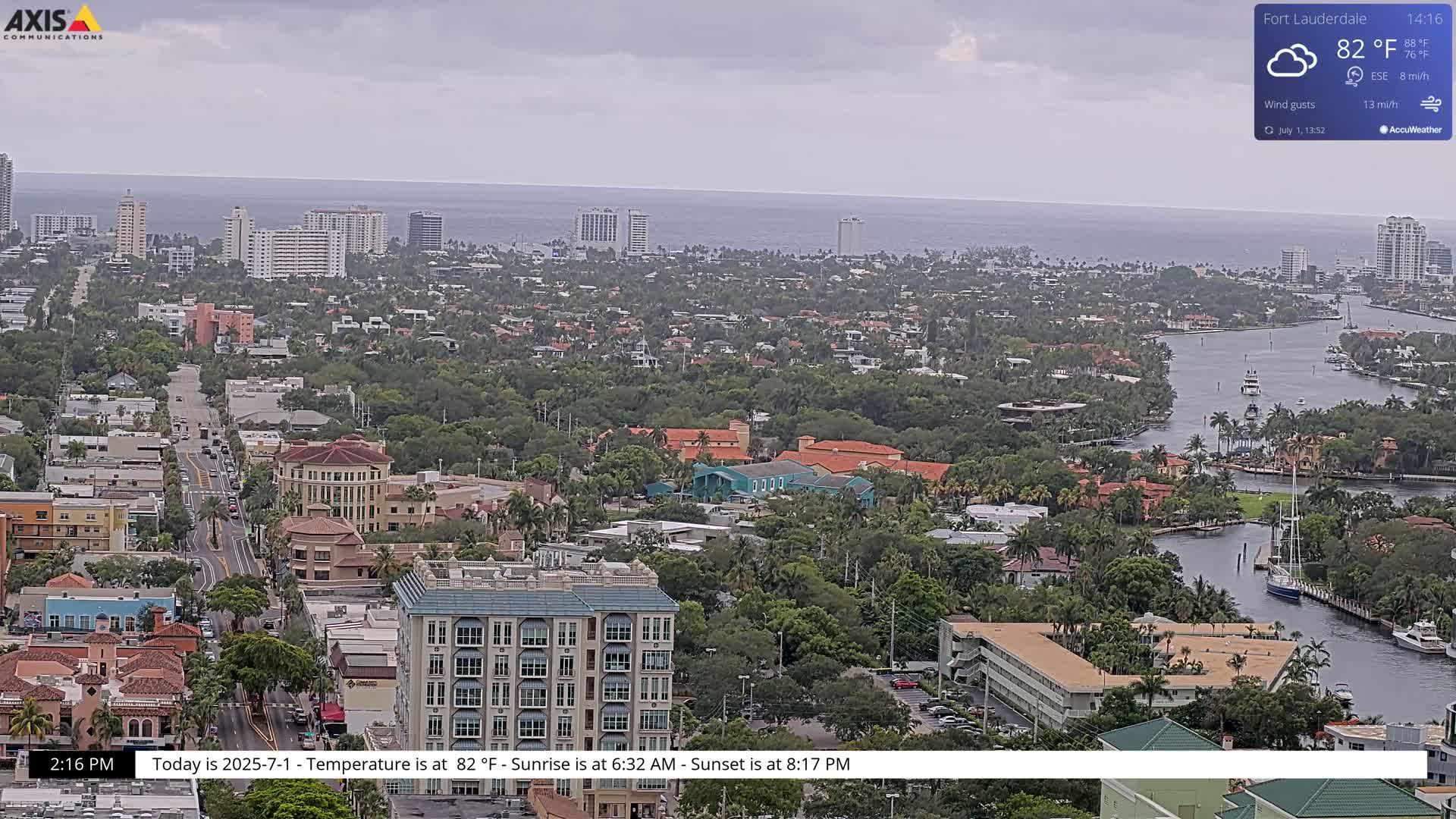 Fort Lauderdale Skyline Live Cam - Fort Lauderdale, Broward, Florida, USA