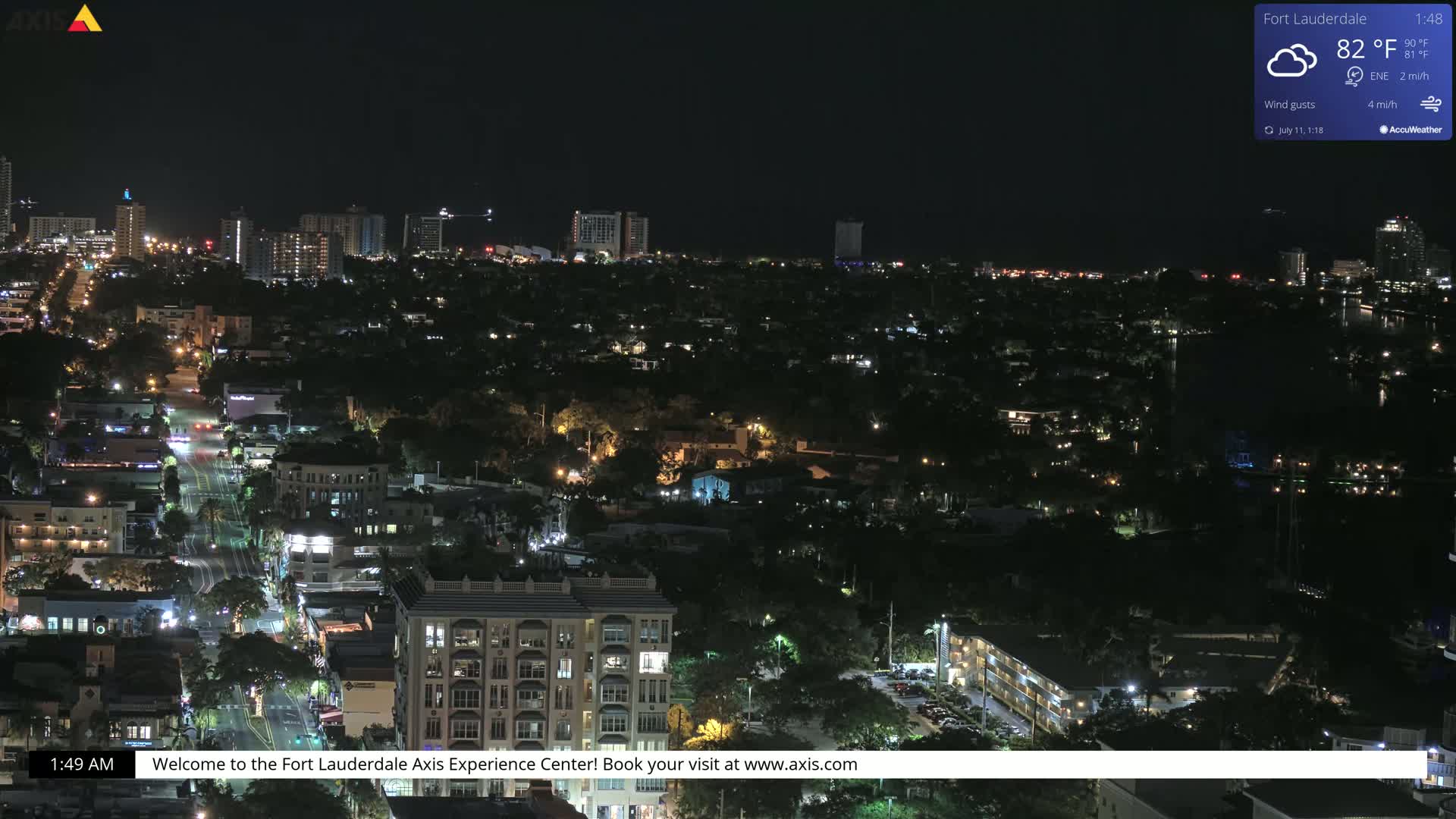 Fort Lauderdale Skyline Live Cam - Fort Lauderdale, Broward, Florida, USA