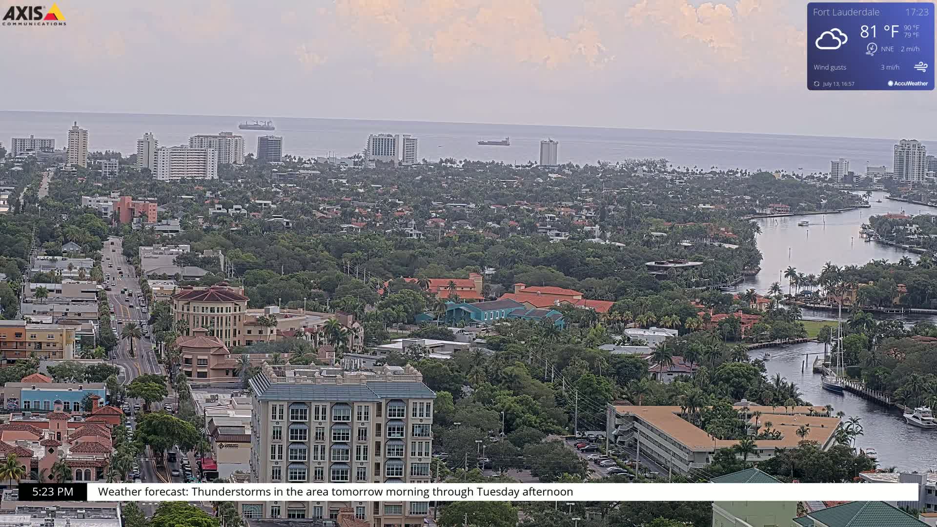 Fort Lauderdale Skyline Live Cam - Fort Lauderdale, Broward, Florida, USA
