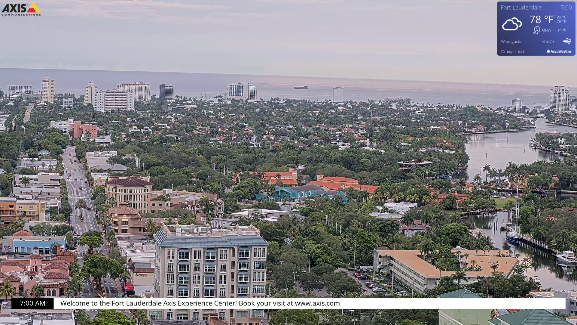 Fort Lauderdale Skyline Live Cam - Fort Lauderdale, Broward, Florida, USA