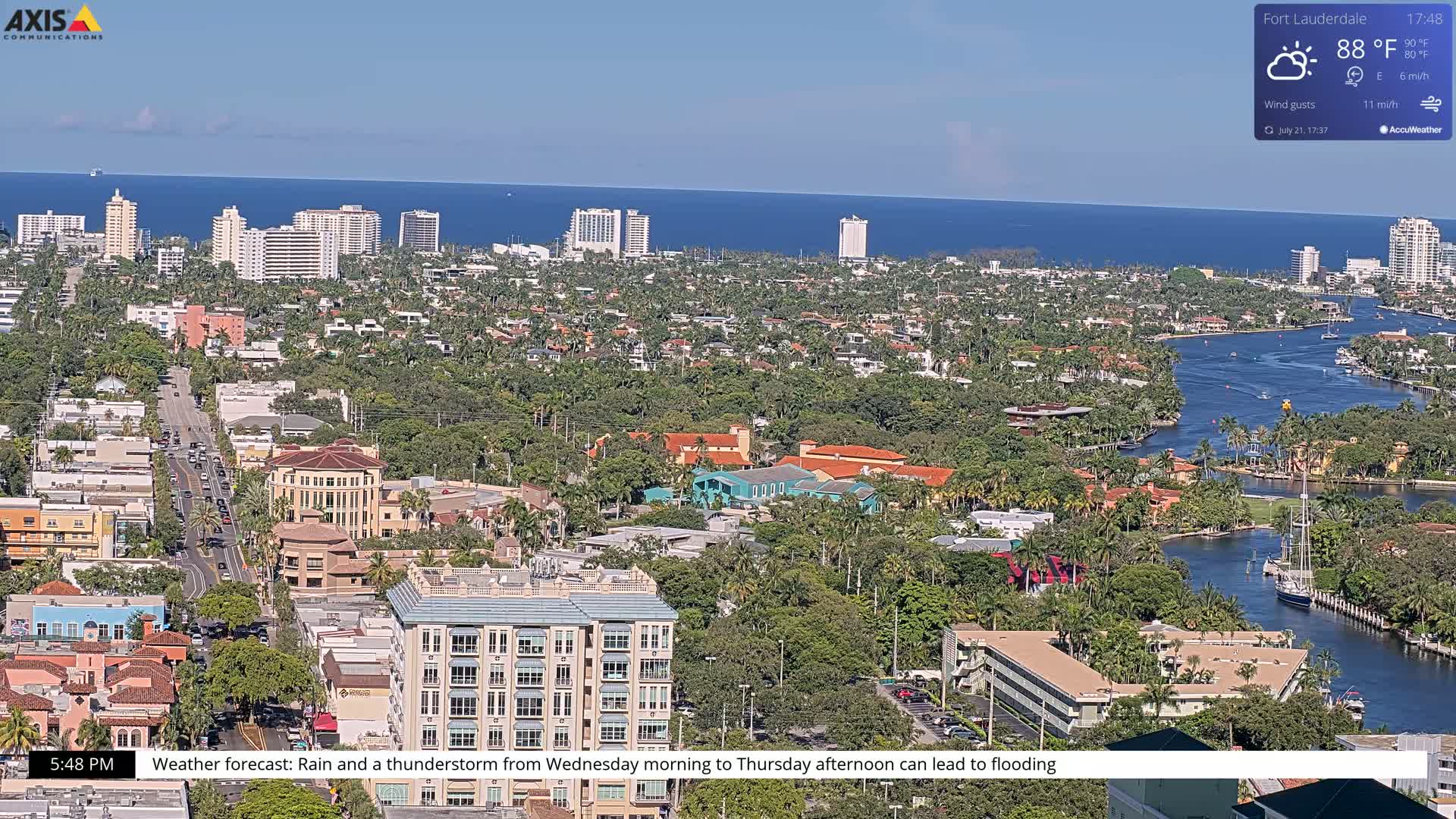 Fort Lauderdale Skyline Live Cam - Fort Lauderdale, Broward, Florida, USA