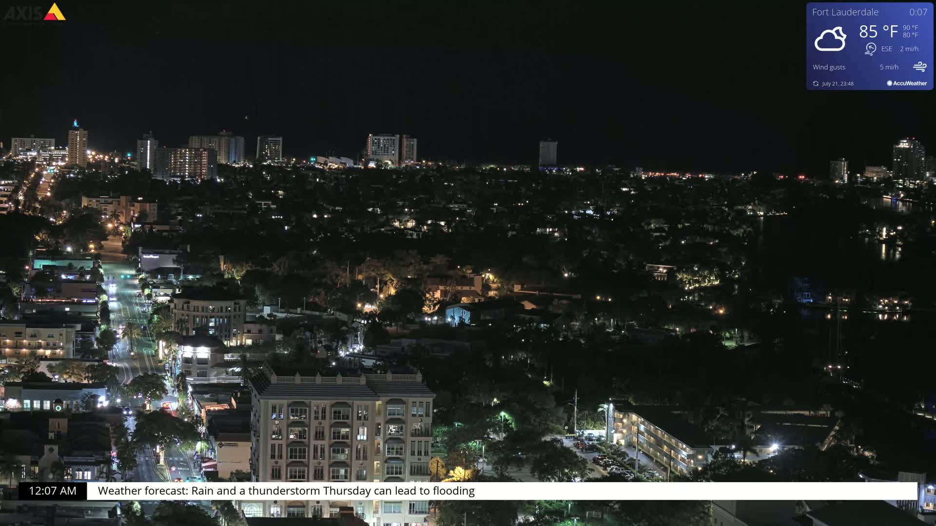 Fort Lauderdale Skyline Live Cam - Fort Lauderdale, Broward, Florida, USA