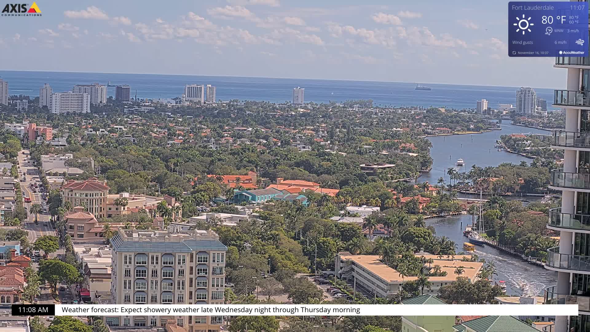 Fort Lauderdale Skyline Live Cam - Fort Lauderdale, Broward, Florida, USA