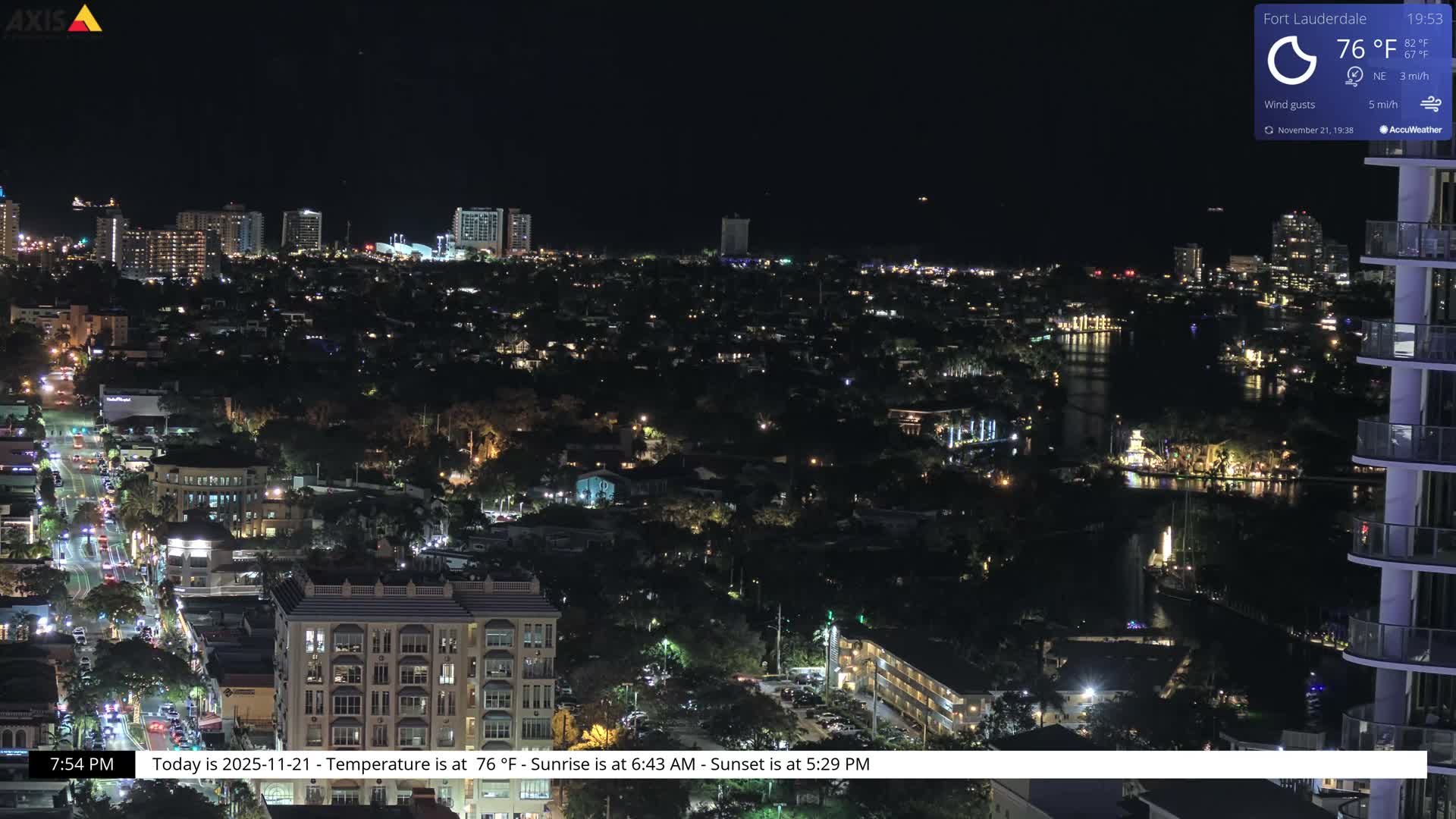 Fort Lauderdale Skyline Live Cam - Fort Lauderdale, Broward, Florida, USA