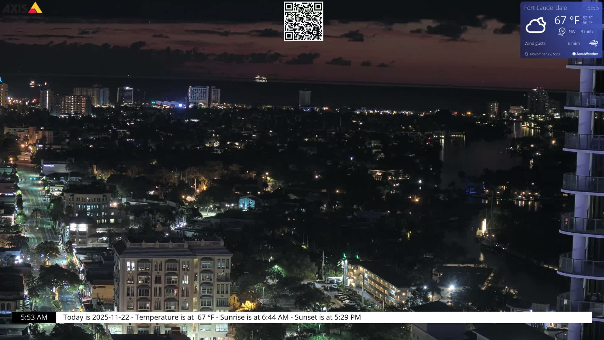 Fort Lauderdale Skyline Live Cam - Fort Lauderdale, Broward, Florida, USA