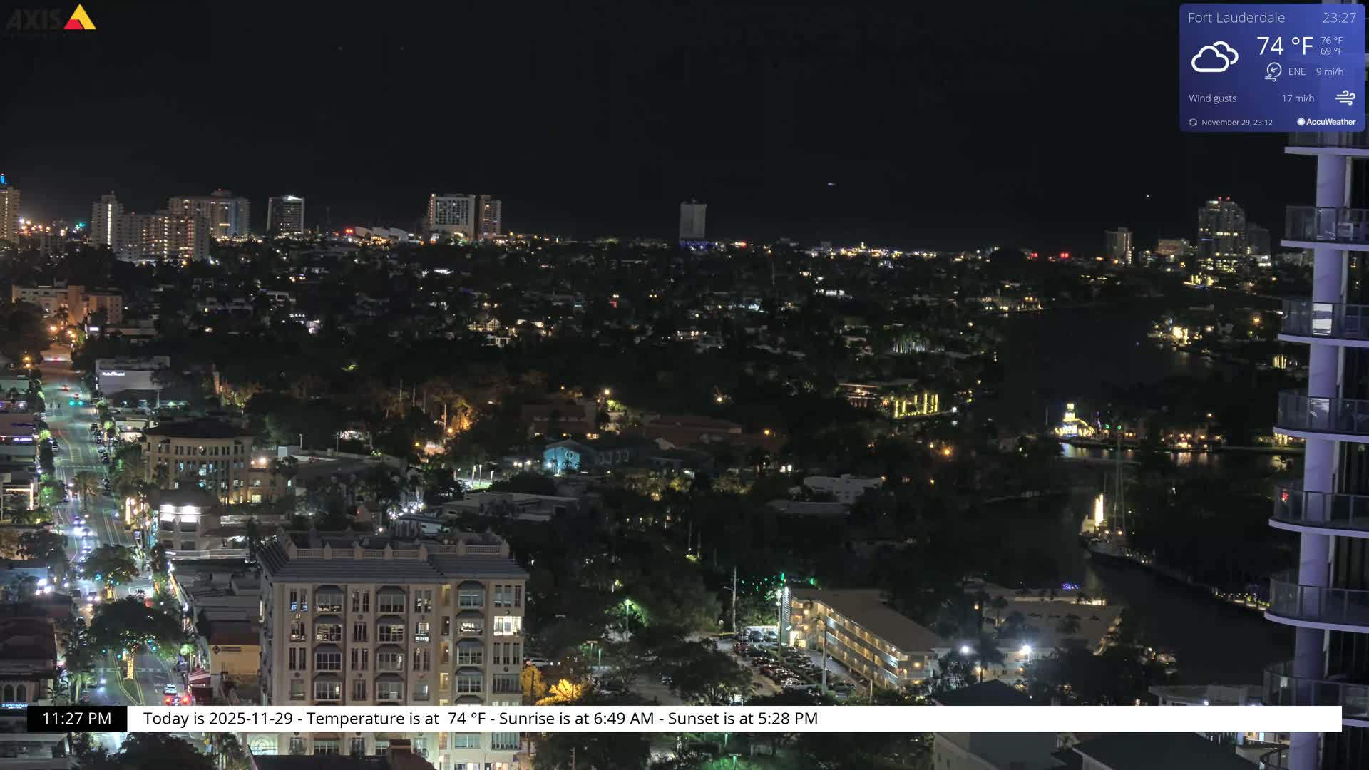 Fort Lauderdale Skyline Live Cam - Fort Lauderdale, Broward, Florida, USA