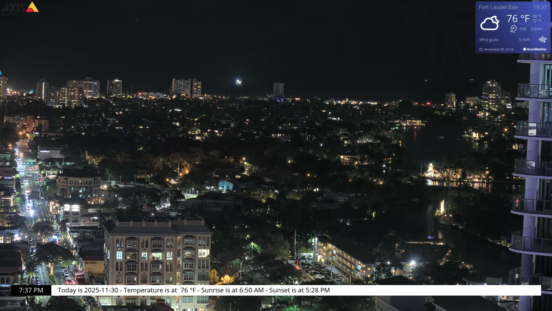 Fort Lauderdale Skyline Live Cam - Fort Lauderdale, Broward, Florida, USA