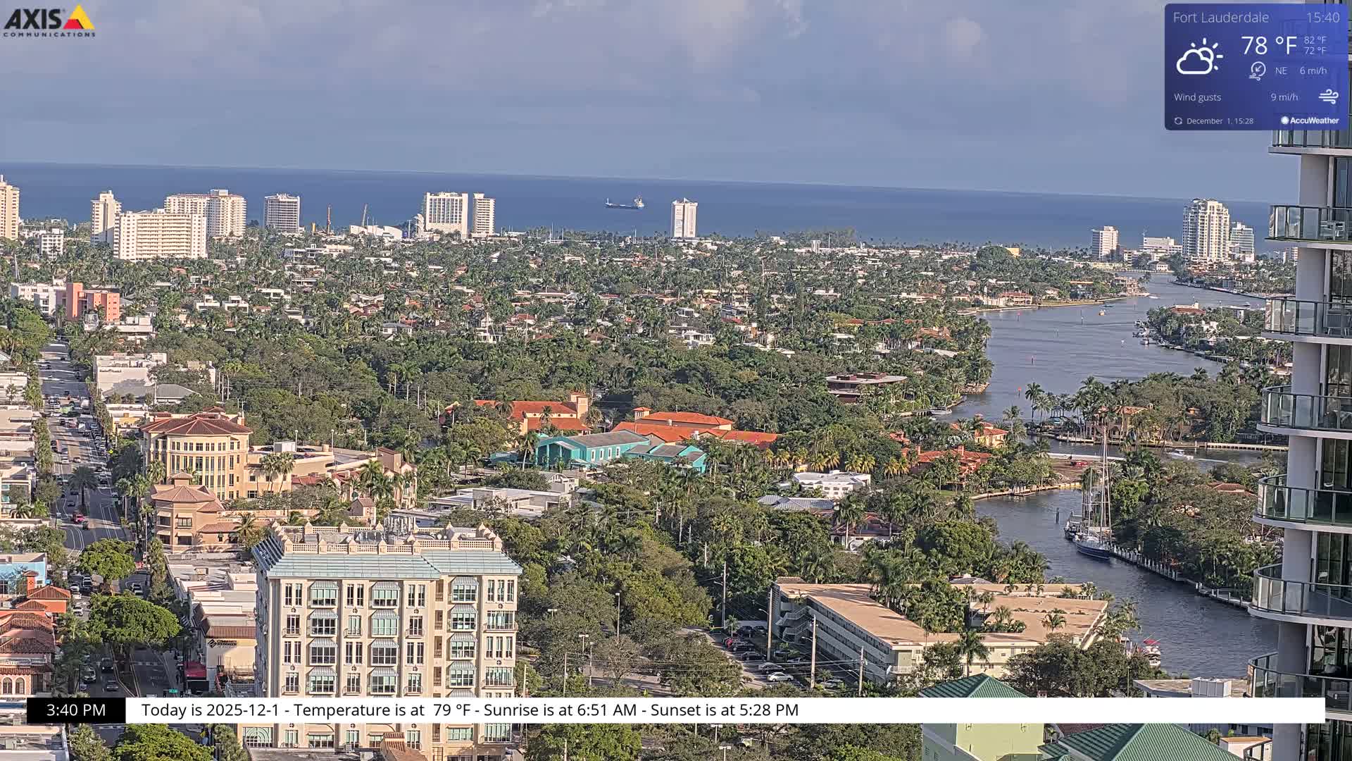 Fort Lauderdale Skyline Live Cam - Fort Lauderdale, Broward, Florida, USA