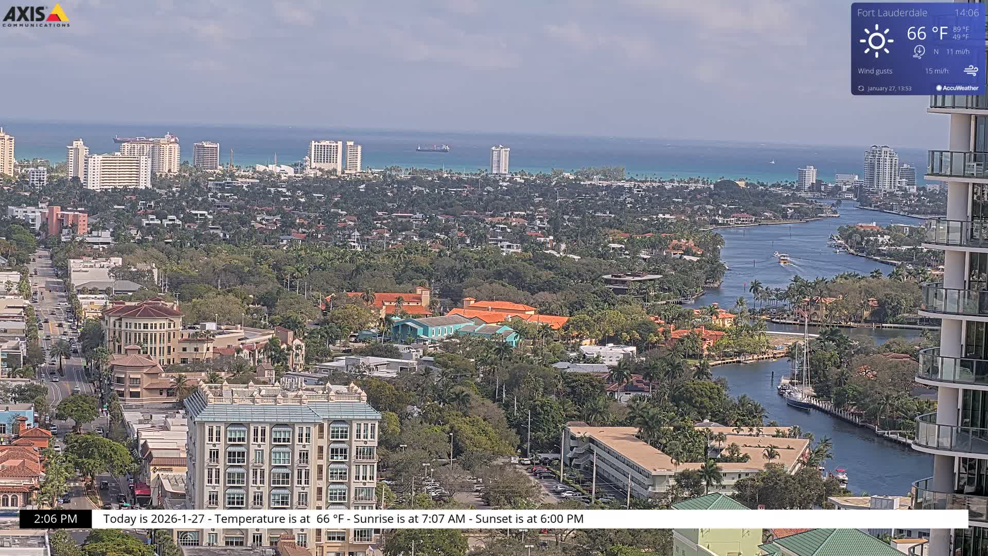 Fort Lauderdale Skyline Live Cam - Fort Lauderdale, Broward, Florida, USA