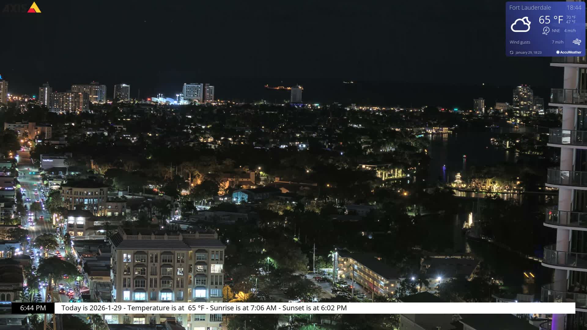 Fort Lauderdale Skyline Live Cam - Fort Lauderdale, Broward, Florida, USA