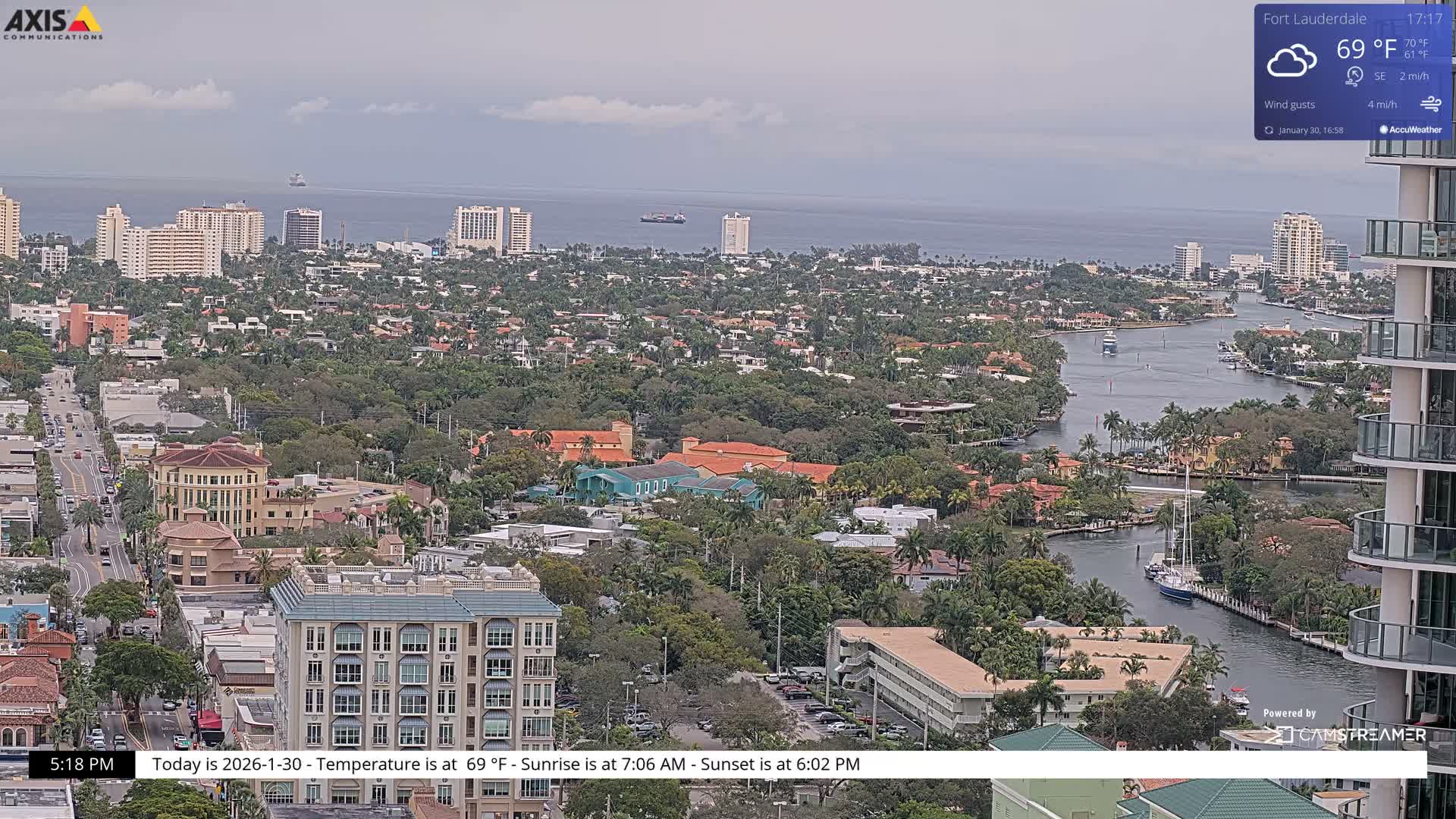 Fort Lauderdale Skyline Live Cam - Fort Lauderdale, Broward, Florida, USA