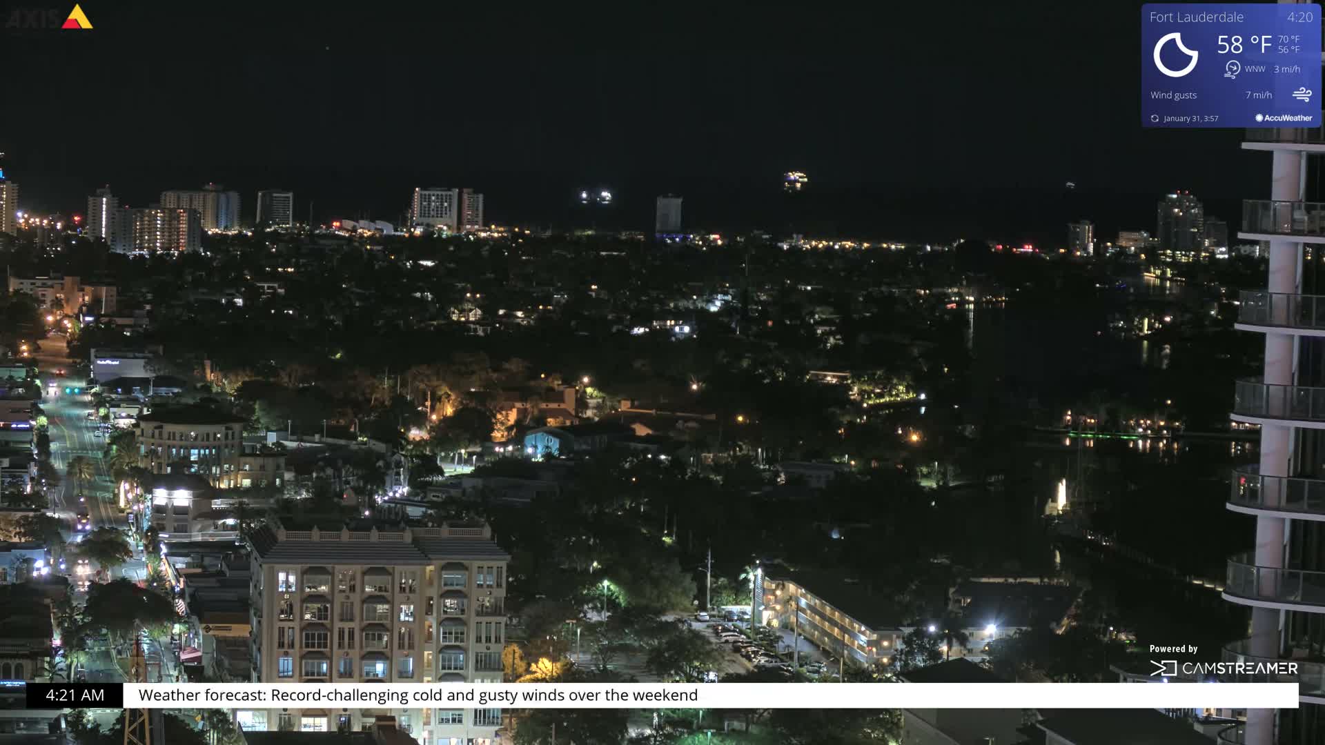 Fort Lauderdale Skyline Live Cam - Fort Lauderdale, Broward, Florida, USA