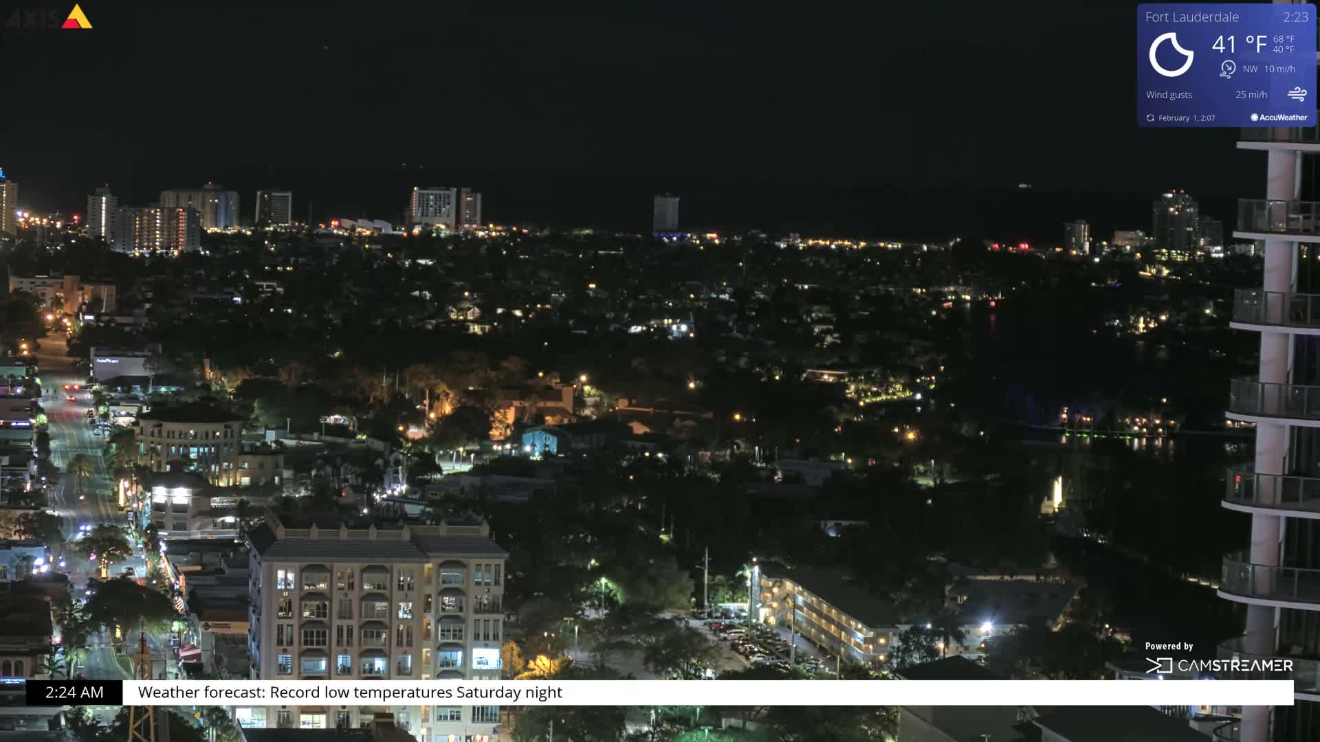 Fort Lauderdale Skyline Live Cam - Fort Lauderdale, Broward, Florida, USA