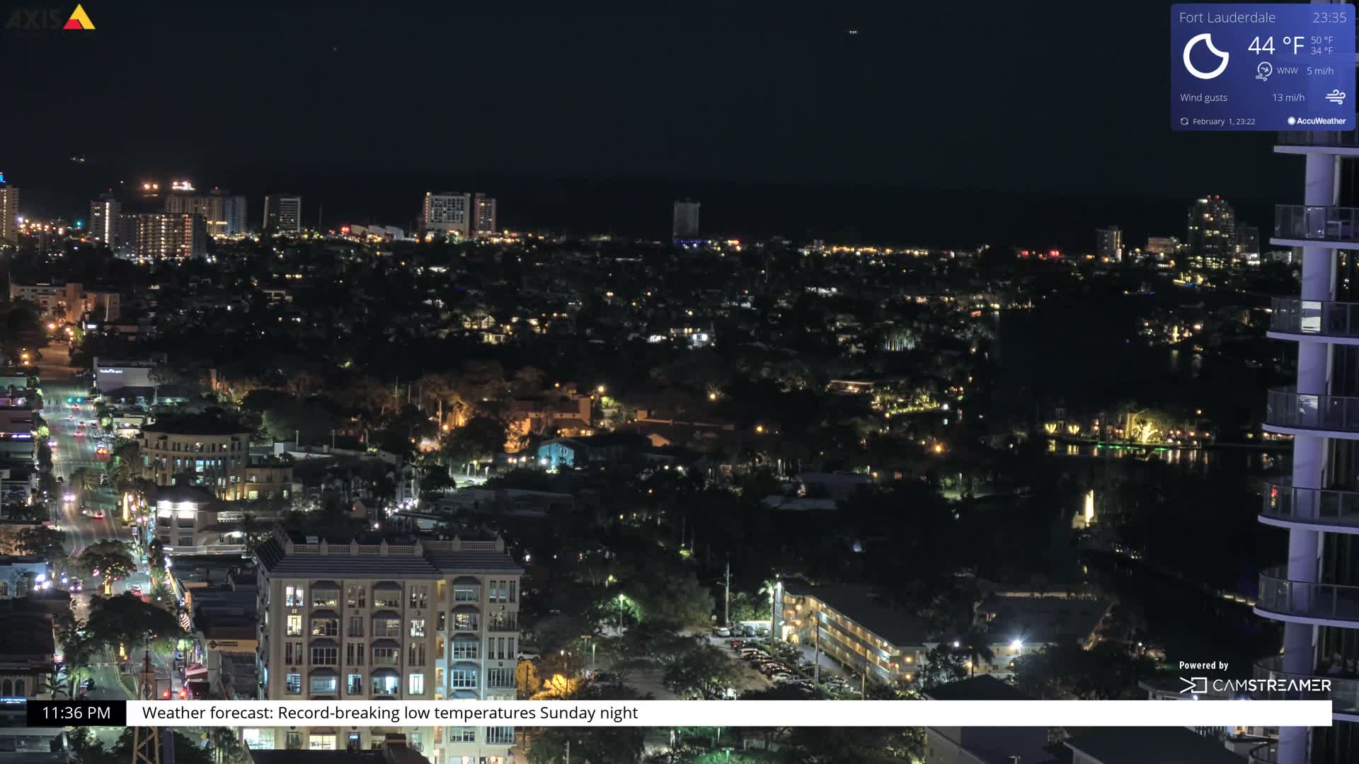 Fort Lauderdale Skyline Live Cam - Fort Lauderdale, Broward, Florida, USA