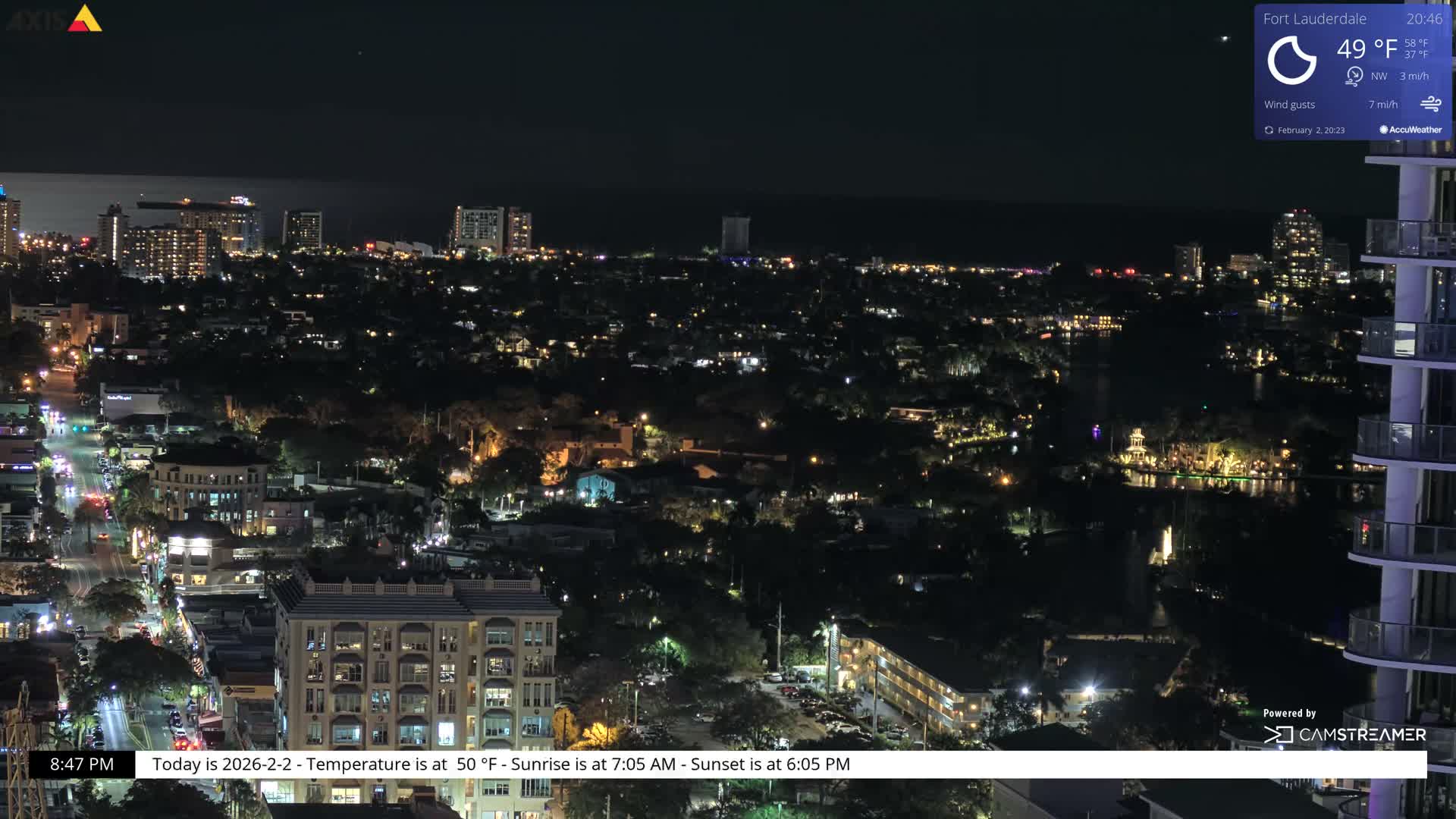 Fort Lauderdale Skyline Live Cam - Fort Lauderdale, Broward, Florida, USA