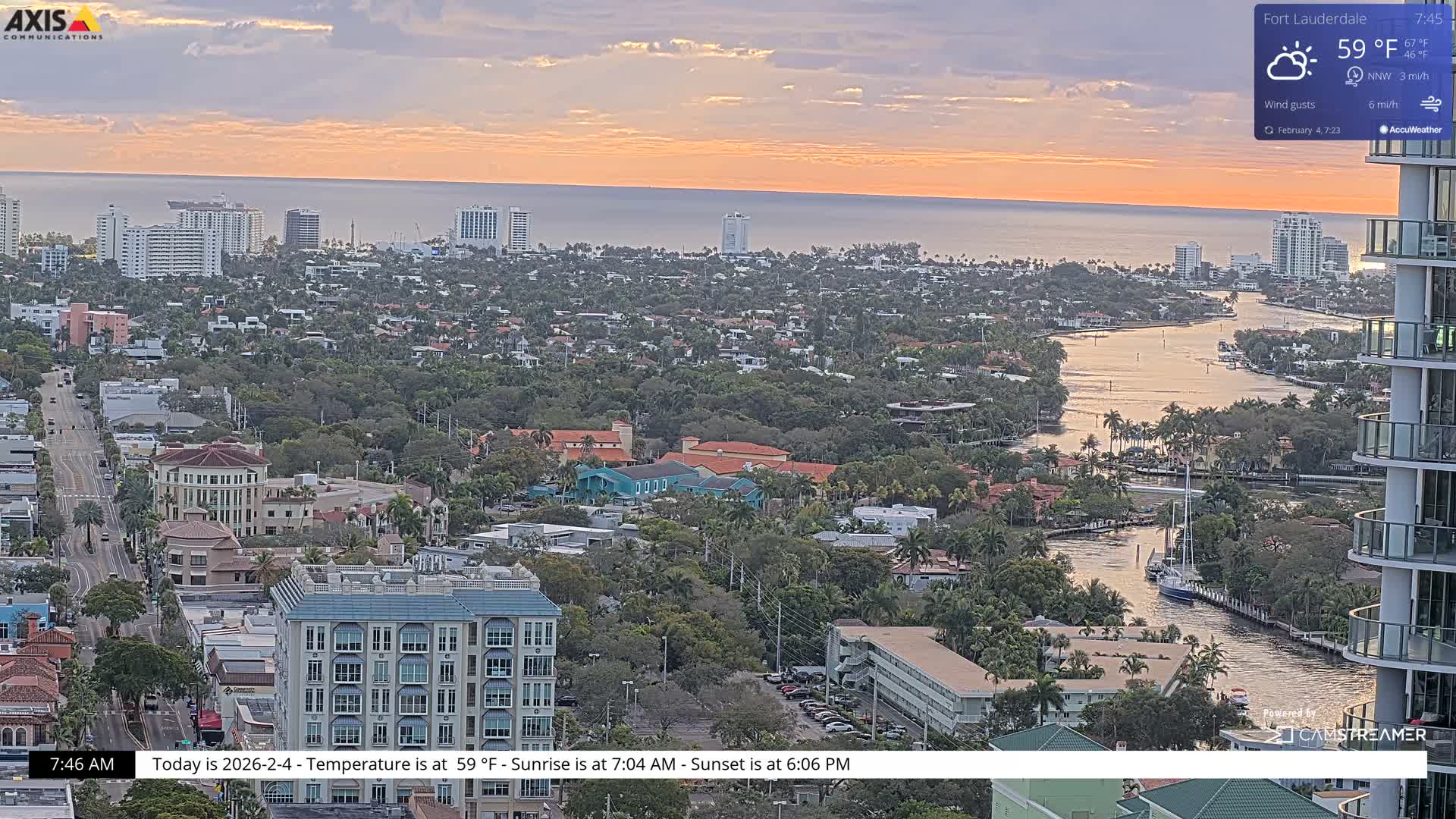 Fort Lauderdale Skyline Live Cam - Fort Lauderdale, Broward, Florida, USA