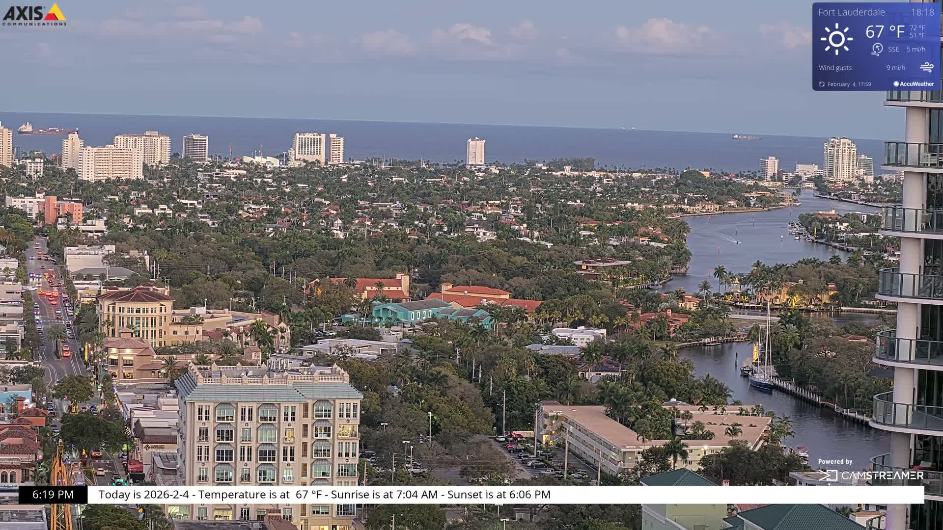 Fort Lauderdale Skyline Live Cam - Fort Lauderdale, Broward, Florida, USA