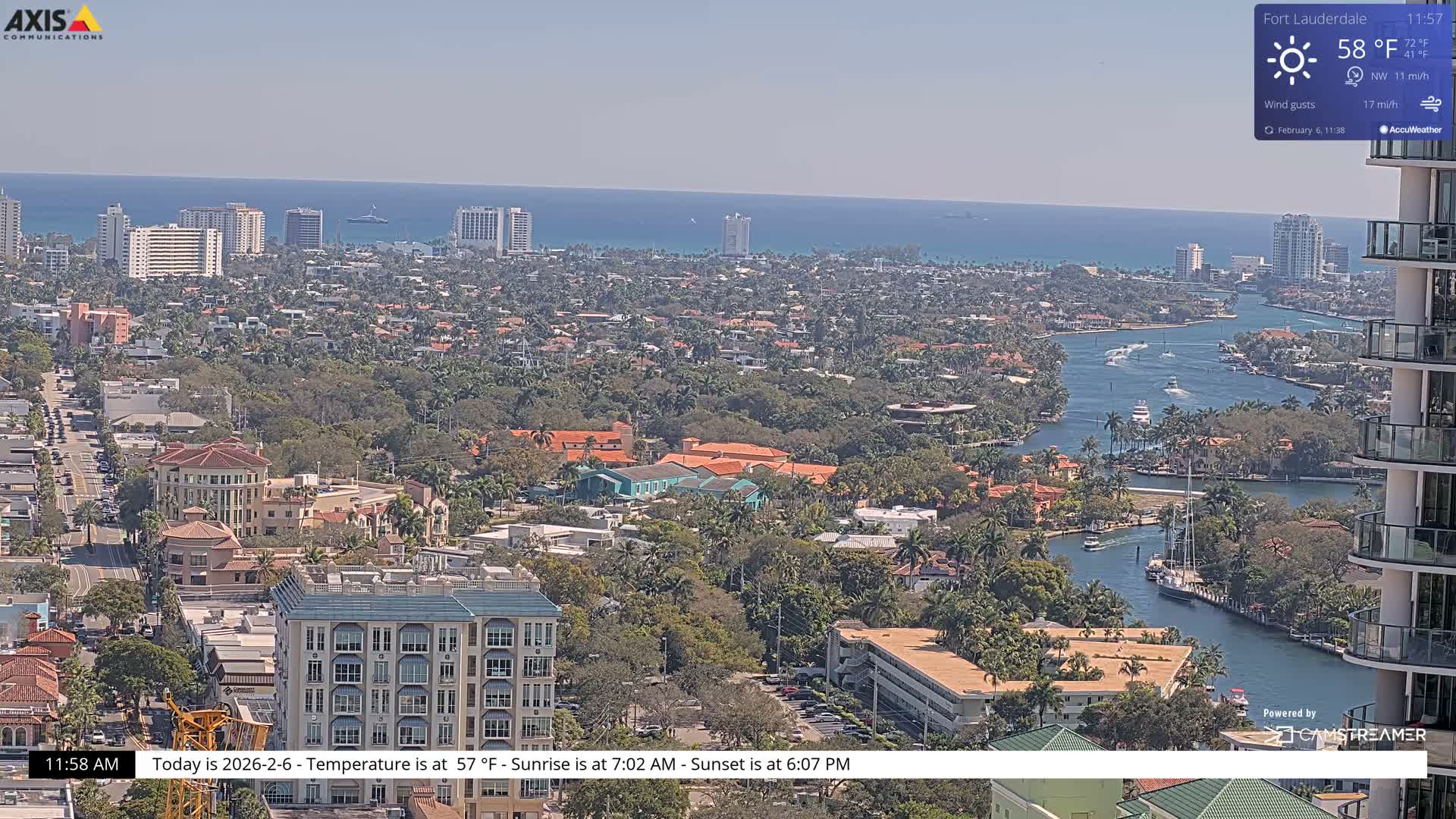 Fort Lauderdale Skyline Live Cam - Fort Lauderdale, Broward, Florida, USA