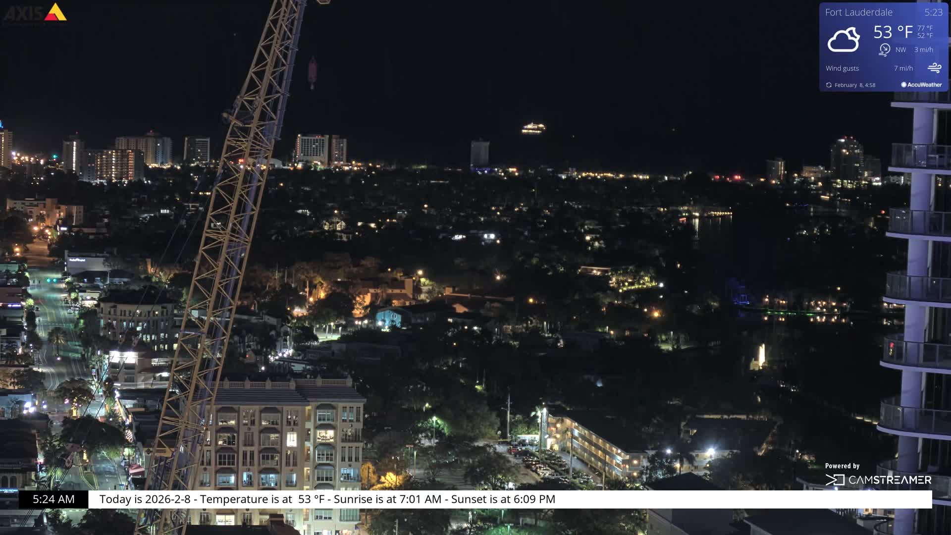 Fort Lauderdale Skyline Live Cam - Fort Lauderdale, Broward, Florida, USA