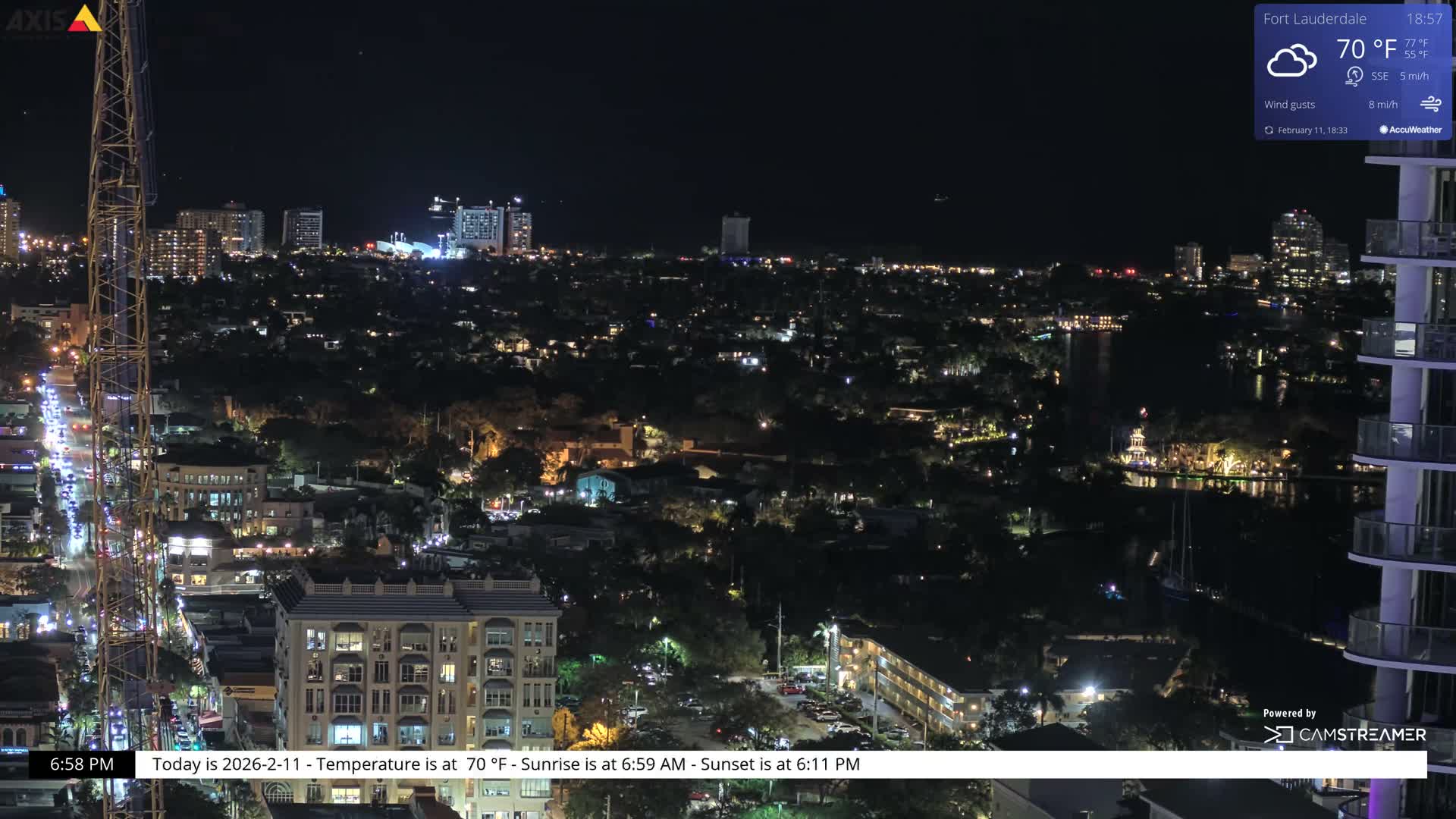 Fort Lauderdale Skyline Live Cam - Fort Lauderdale, Broward, Florida, USA