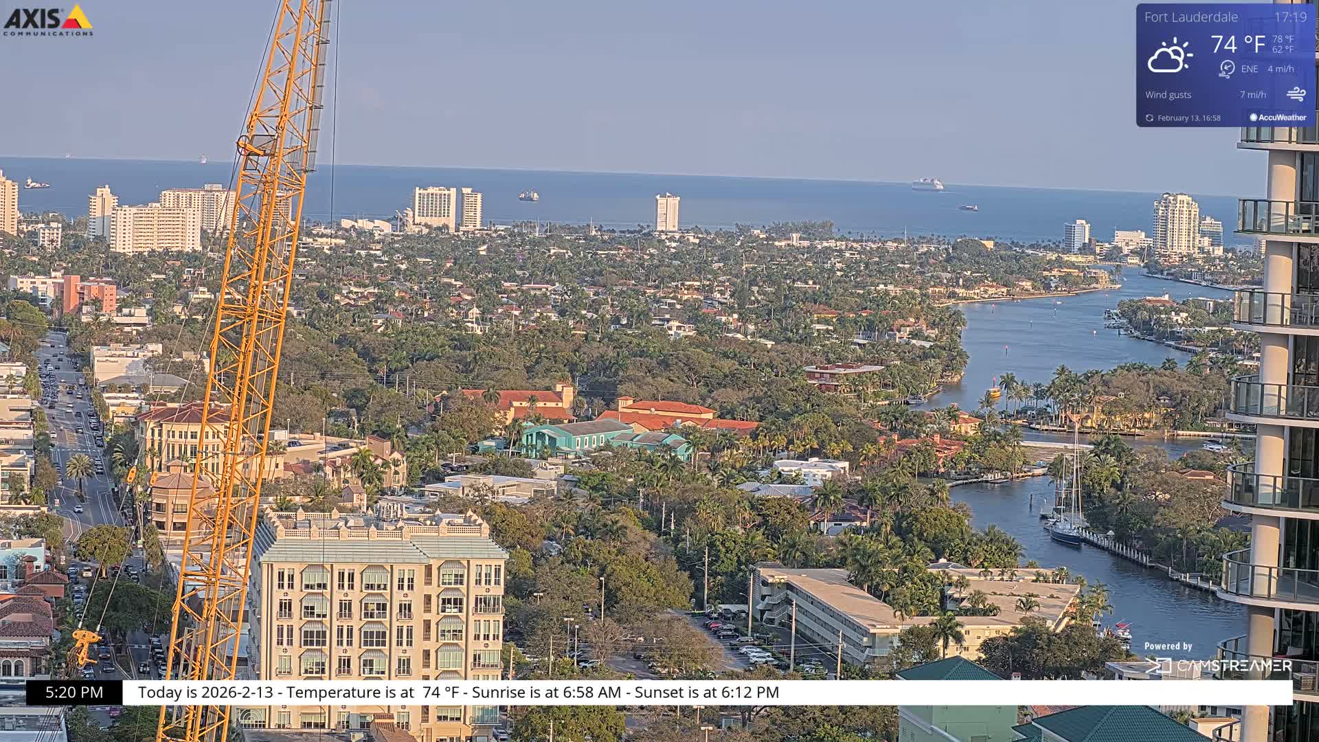 Fort Lauderdale Skyline Live Cam - Fort Lauderdale, Broward, Florida, USA